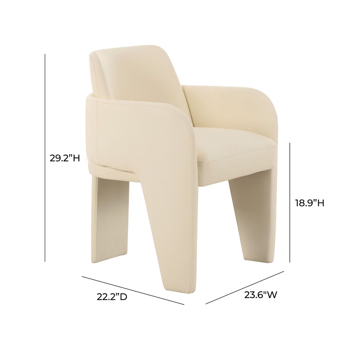 Leo Cream Performance Vegan Leather Dining Chair