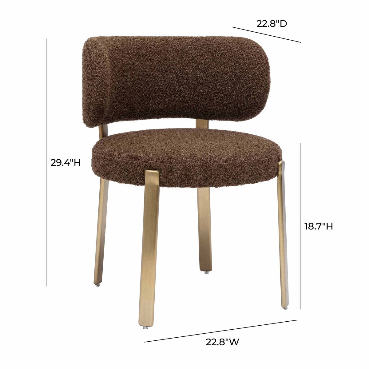 Margaret Chocolate Brown Performance Boucle Dining Chair