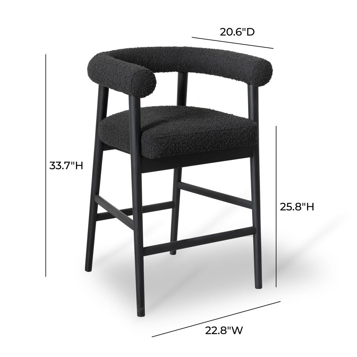 Spara Black Performance Boucle Counter Stool