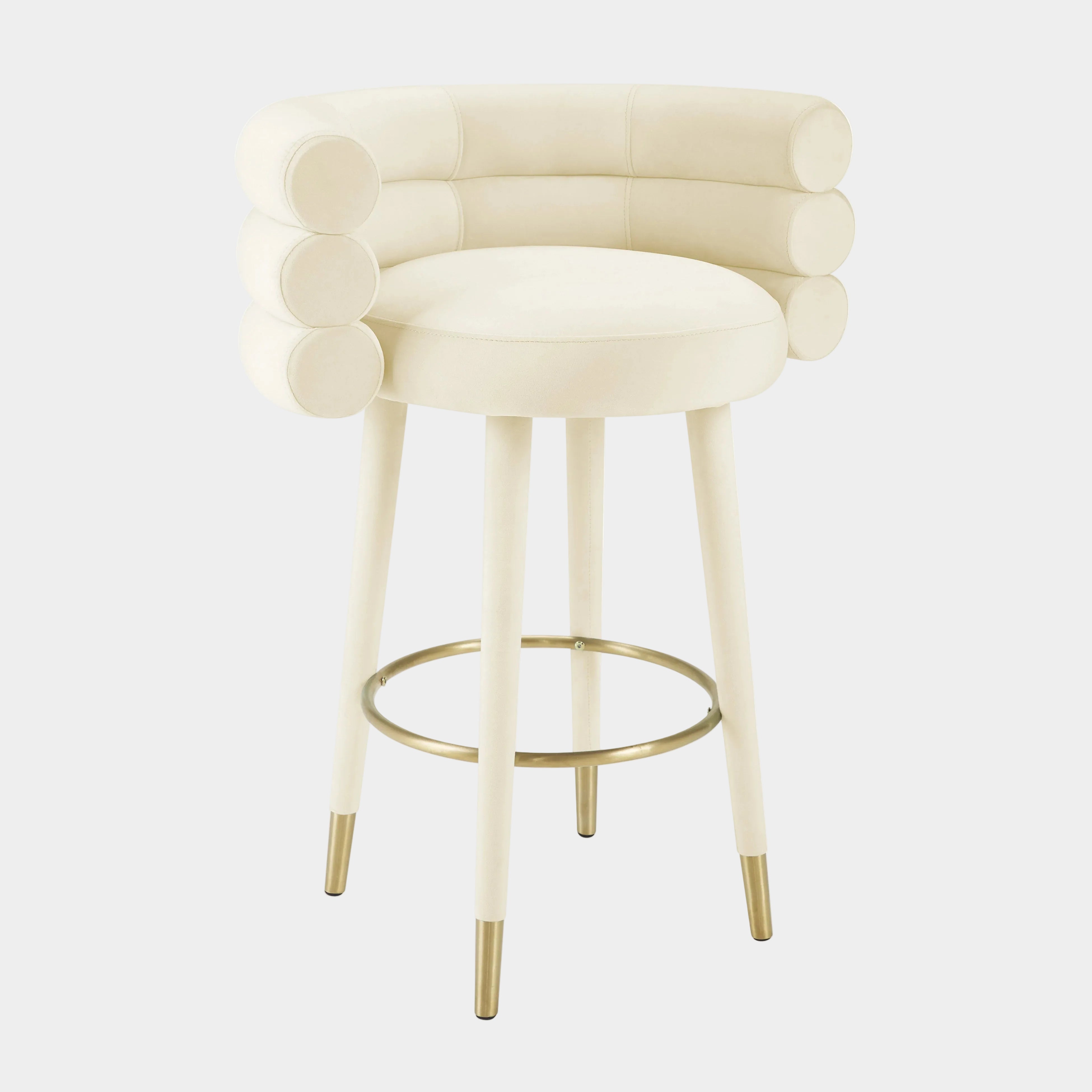 Tabouret de bar Betty en velours gris