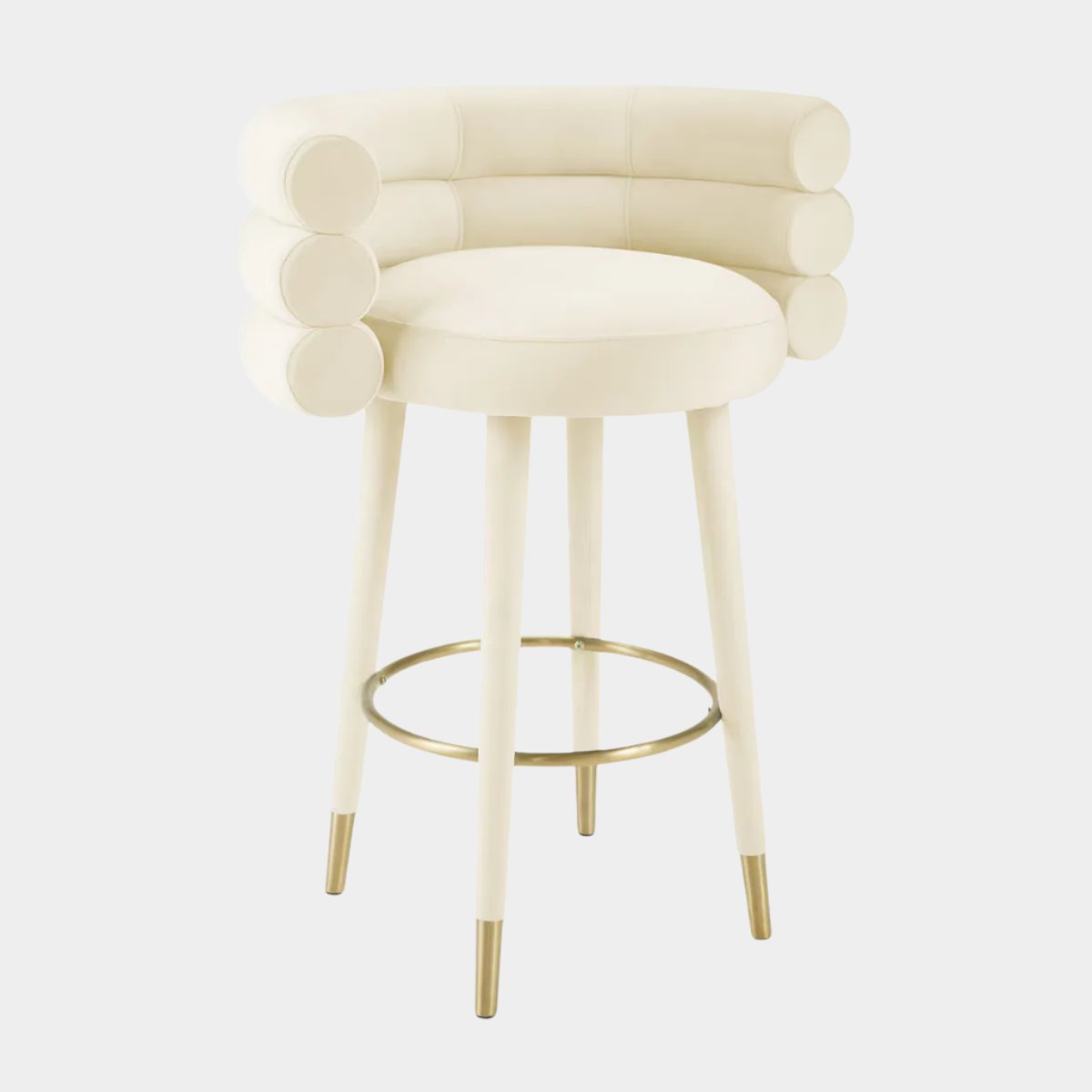 Betty Cream Velvet Counter Stool