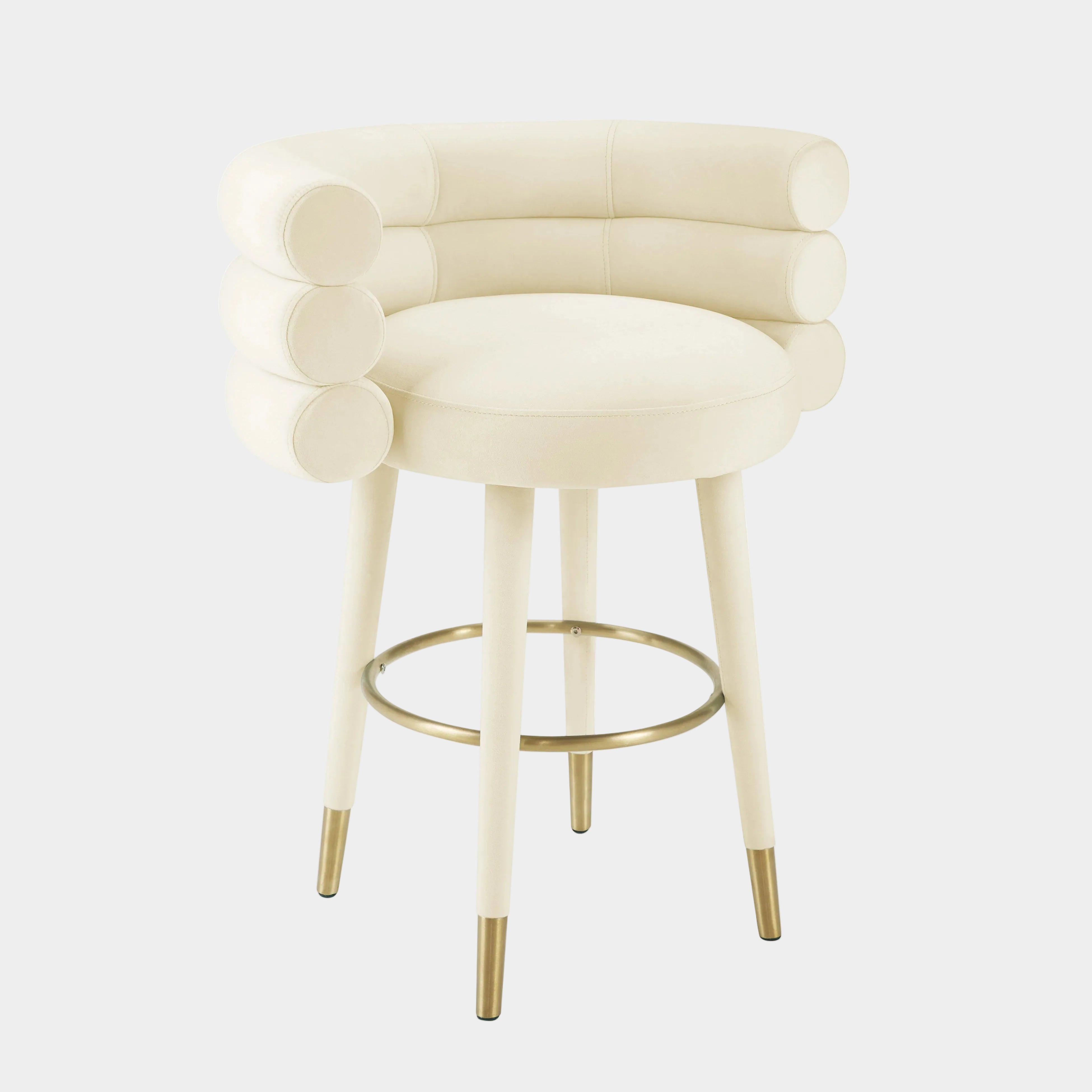 Tabouret de bar Betty en velours gris