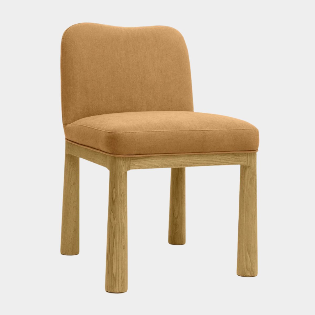 Tiara Cognac Velvet Oak Dining Chair