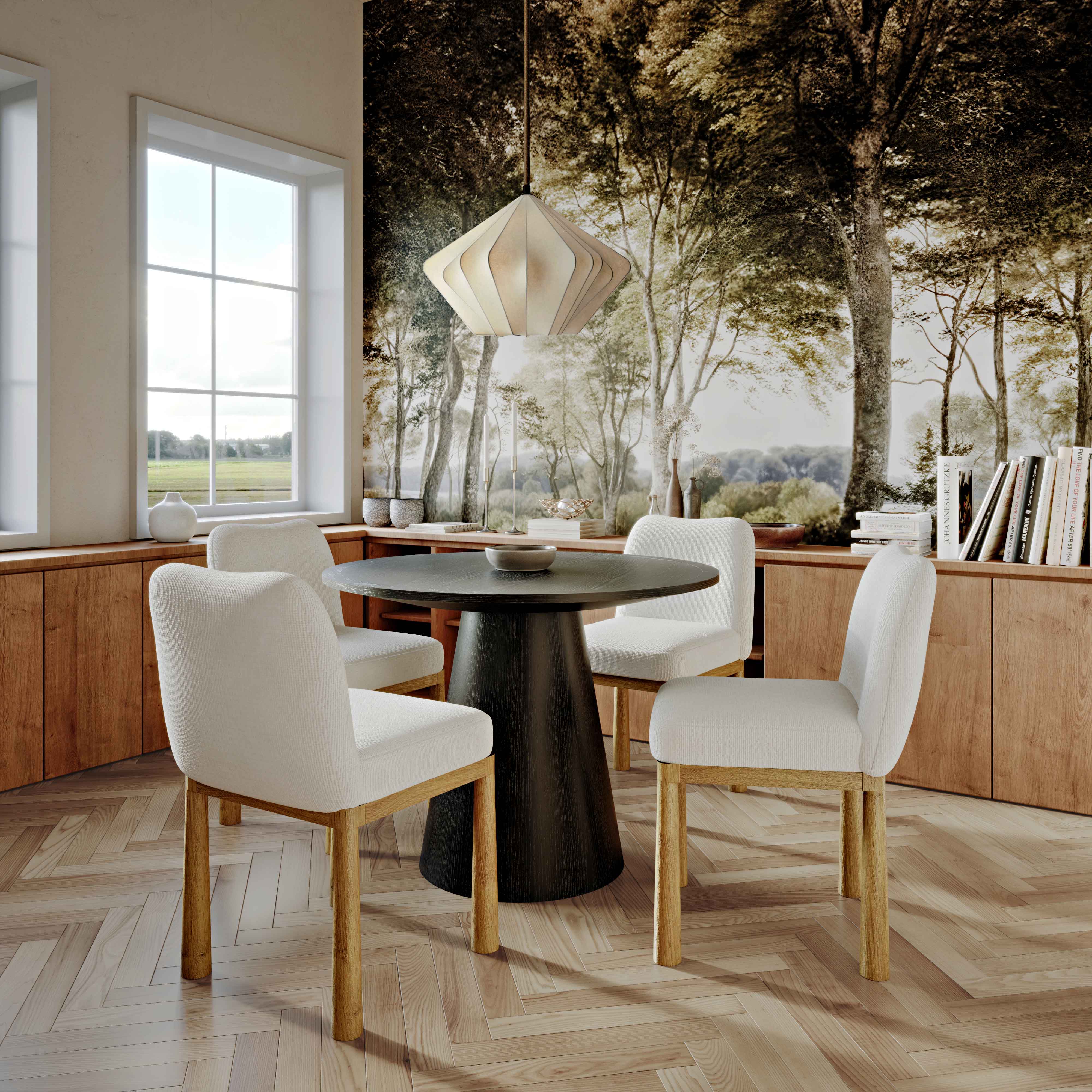 Tiara Performance Velvet and Oak Dining Chair