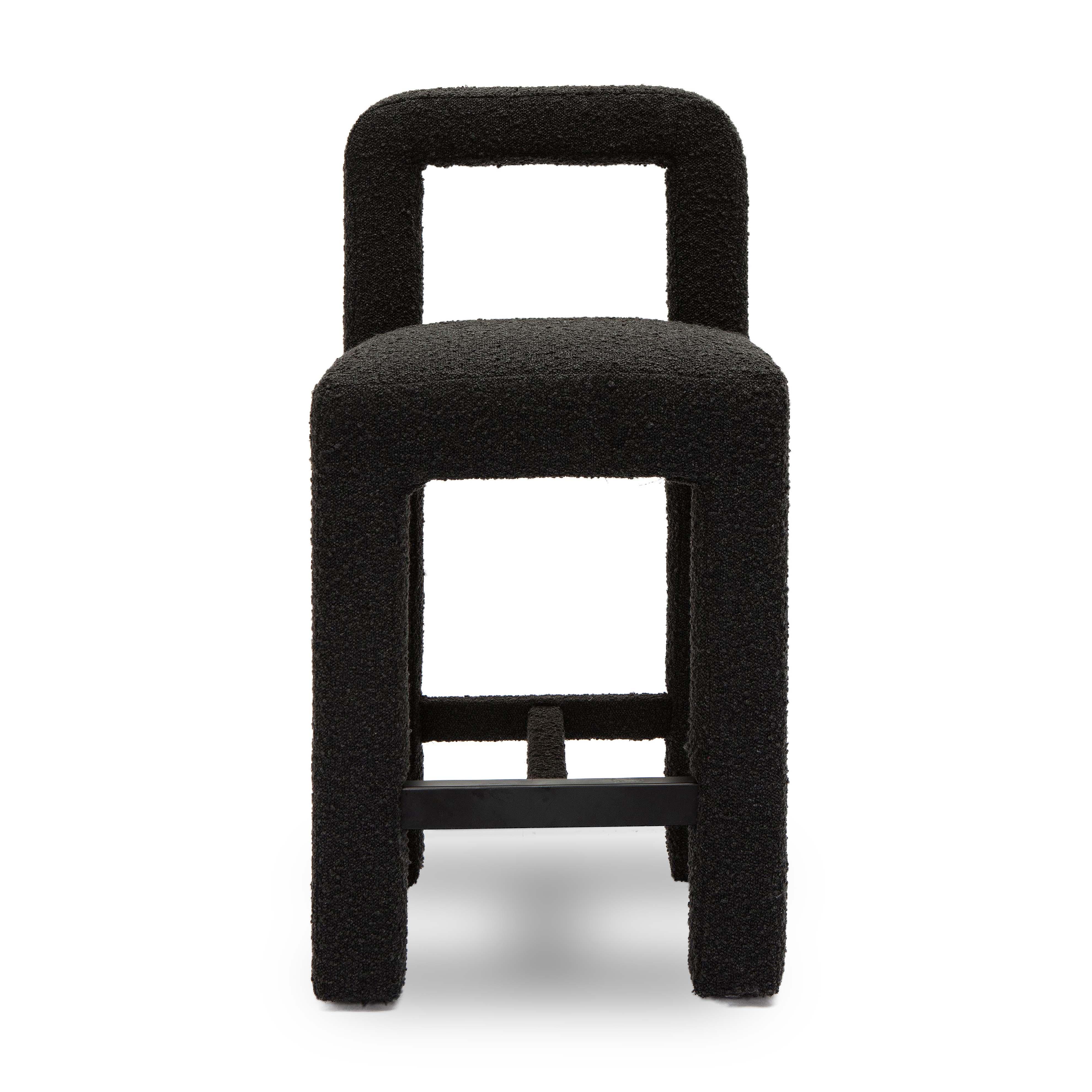 Tabouret de bar Hazel Black Boucle