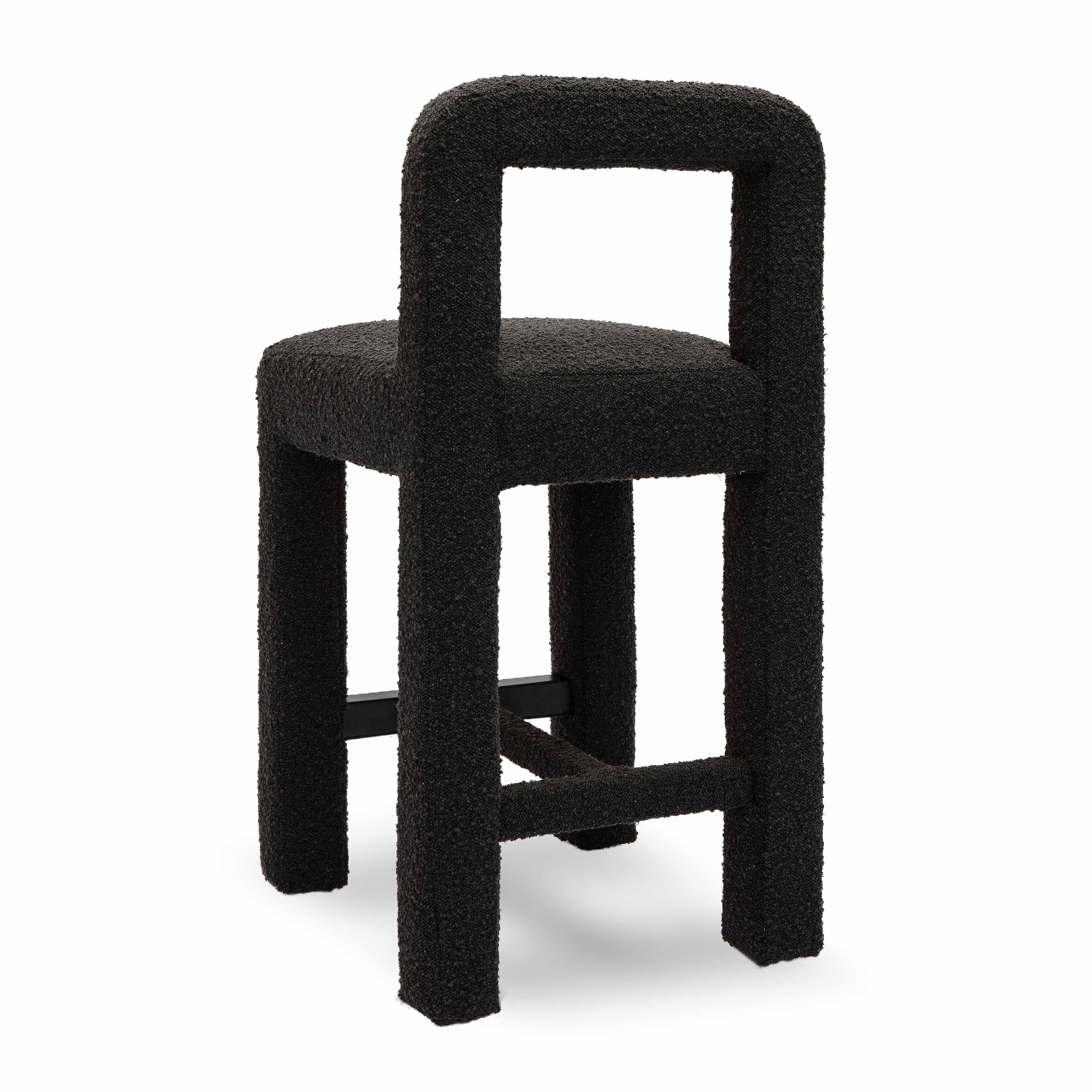 Tabouret de bar Hazel Black Boucle