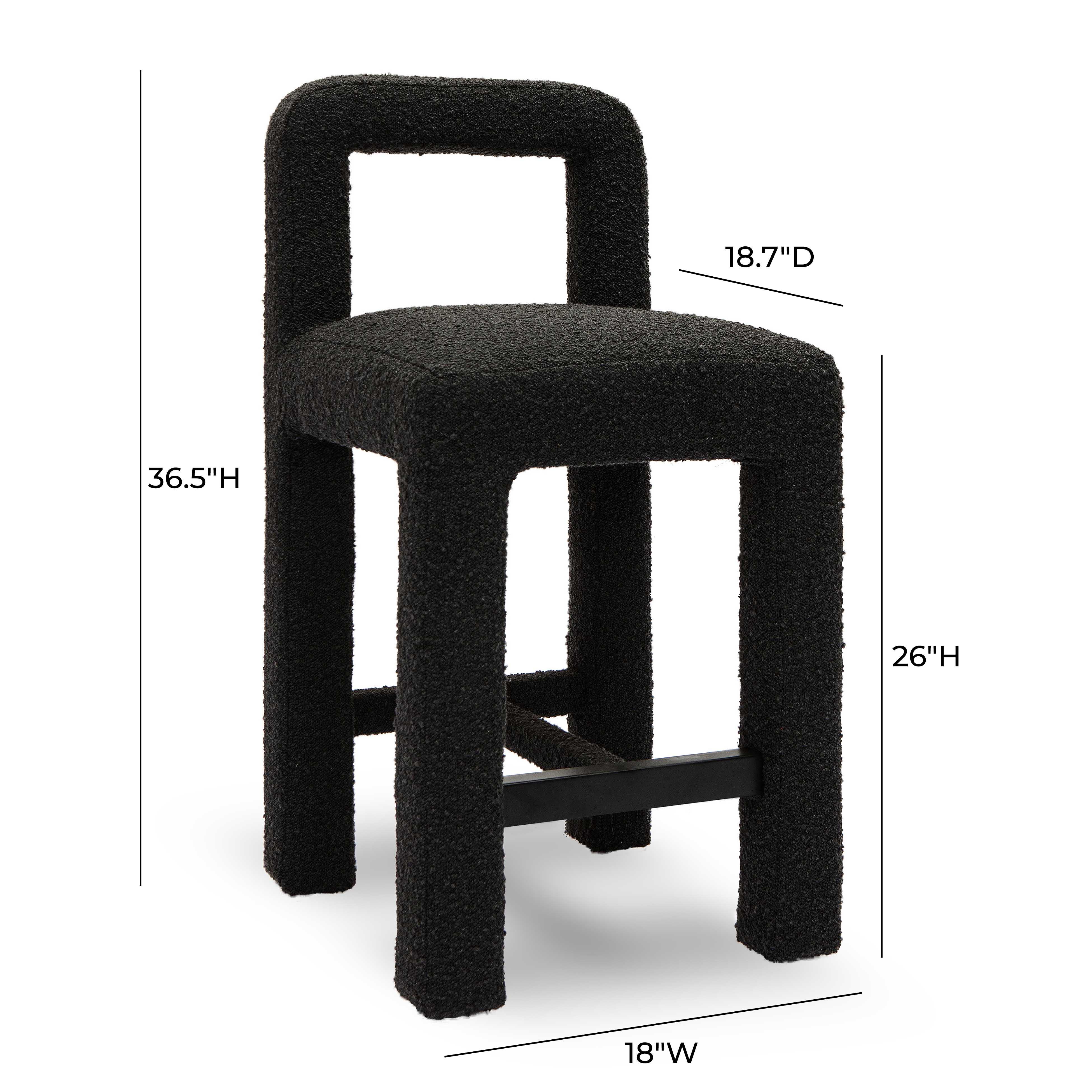 Tabouret de bar Hazel Black Boucle