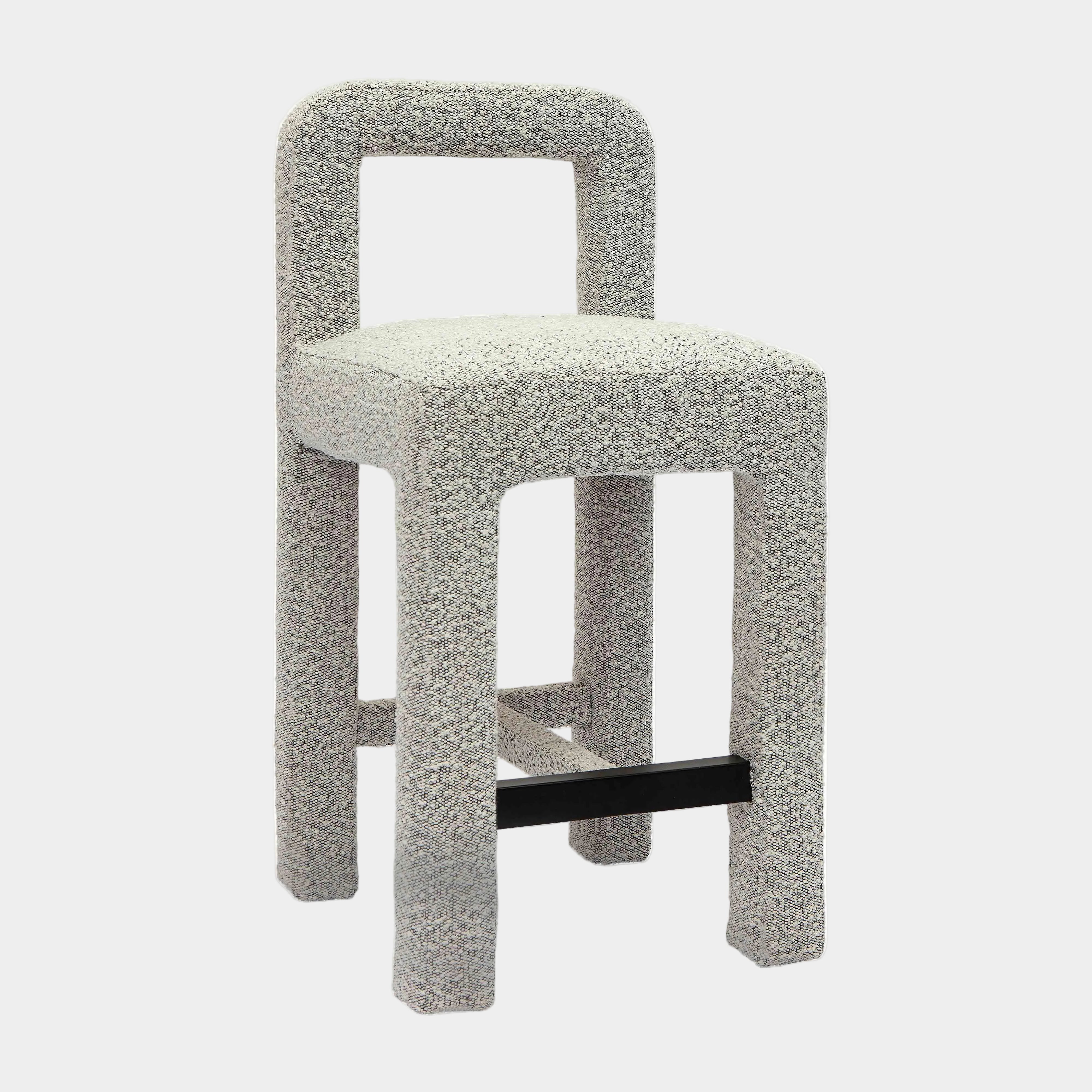 Tabouret de bar Hazel Black Boucle