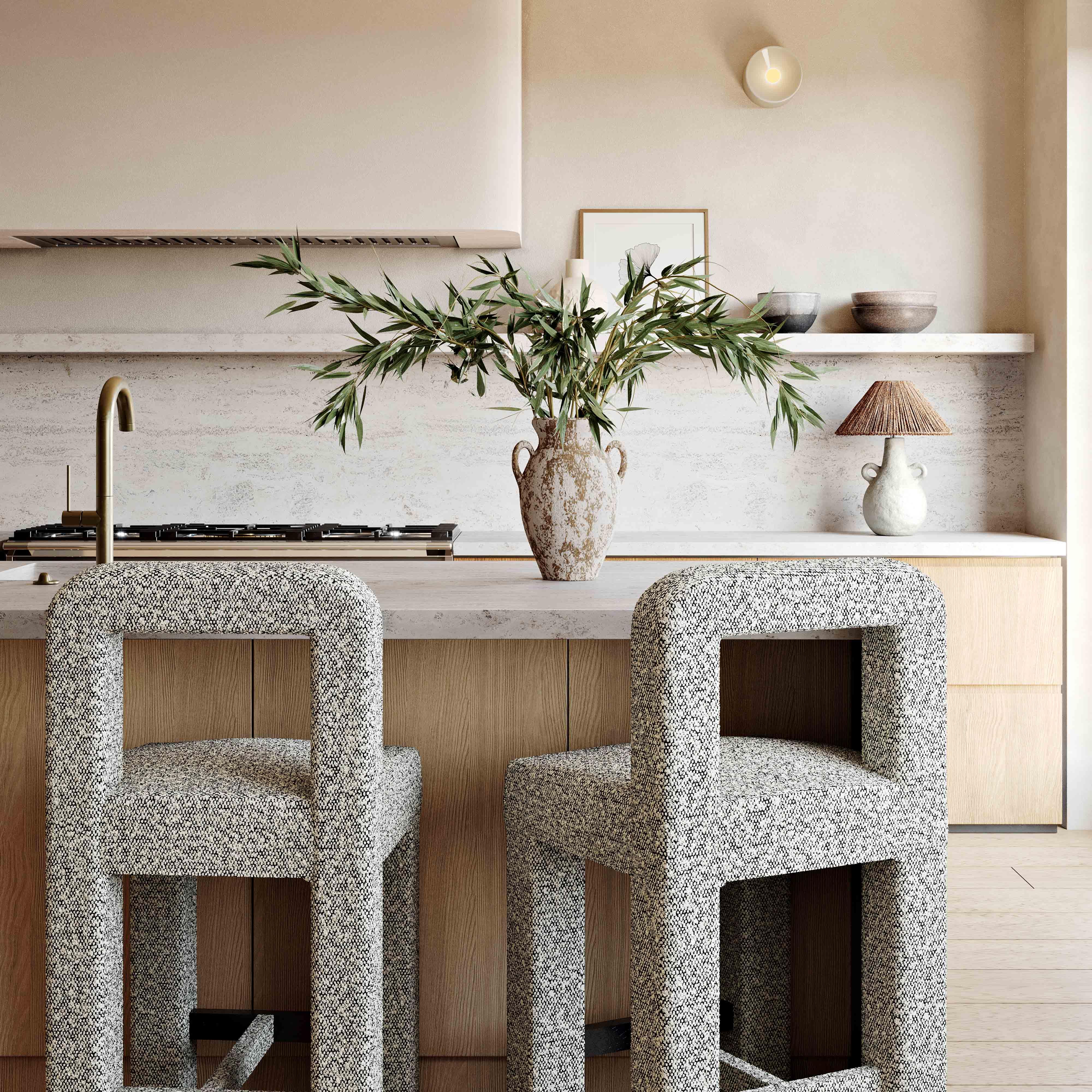 Tabouret de bar Hazel Black Boucle