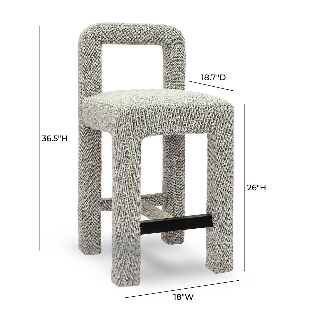 Hazel Grey Boucle Counter Stool