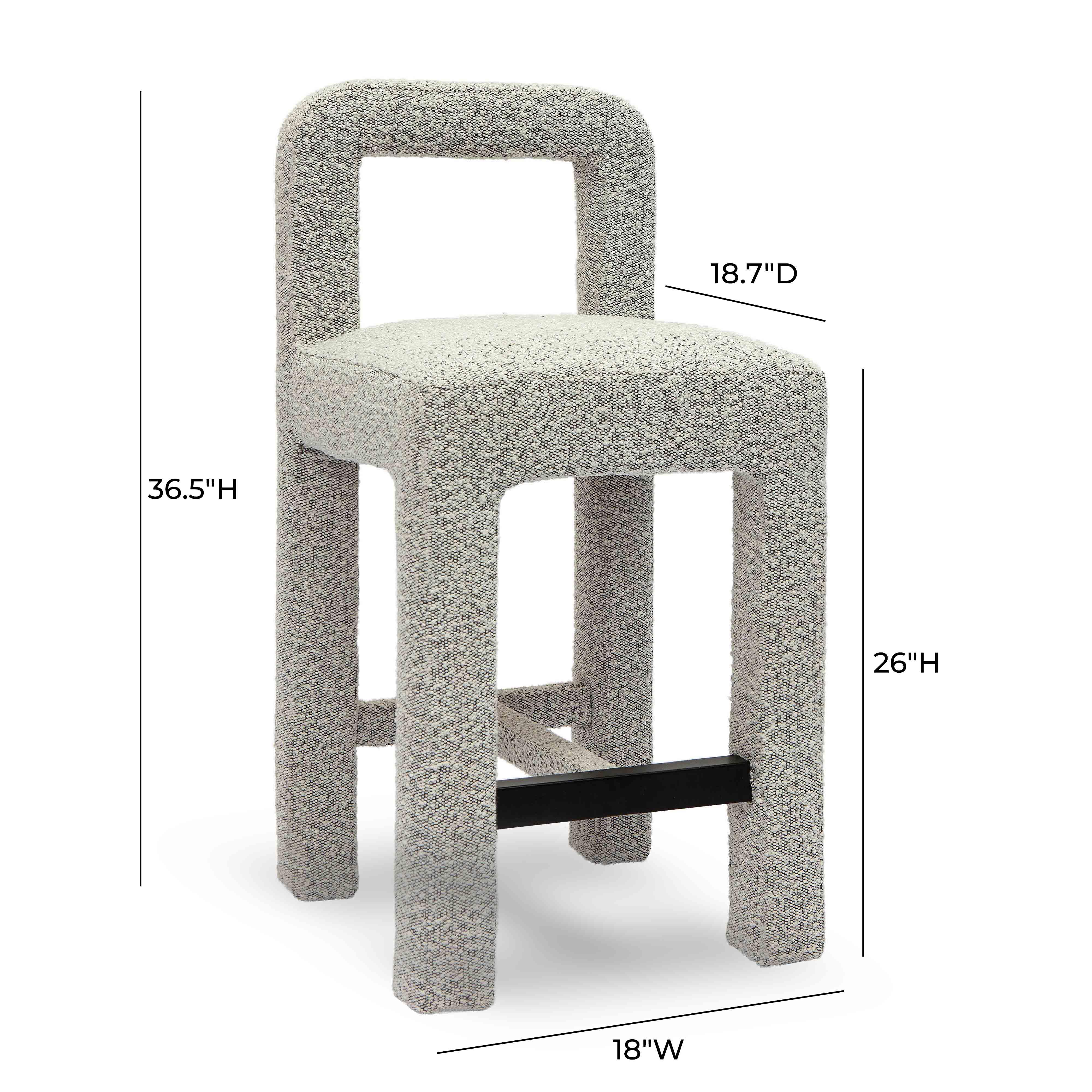 Tabouret de bar Hazel Black Boucle