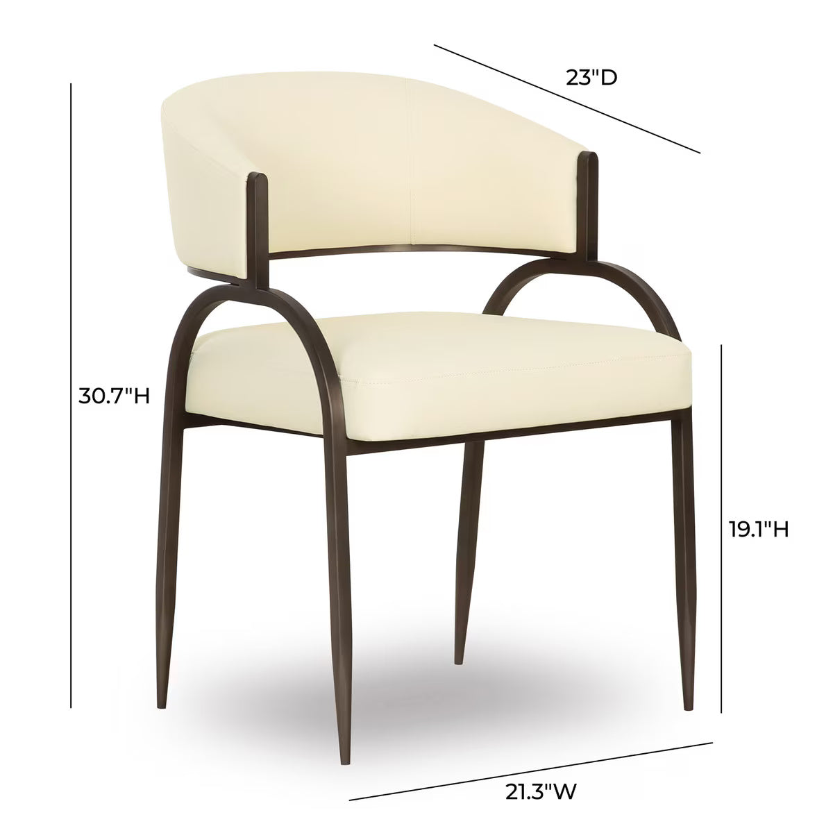 Tatum Cream Performance Vegan Leather Dining Chair