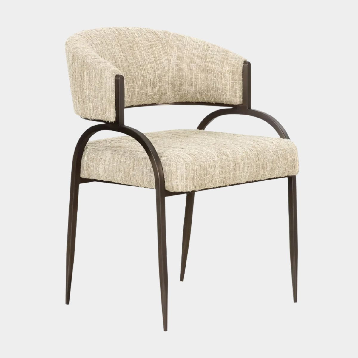 Tatum Cream Textured Performance Boucle Dining Chair