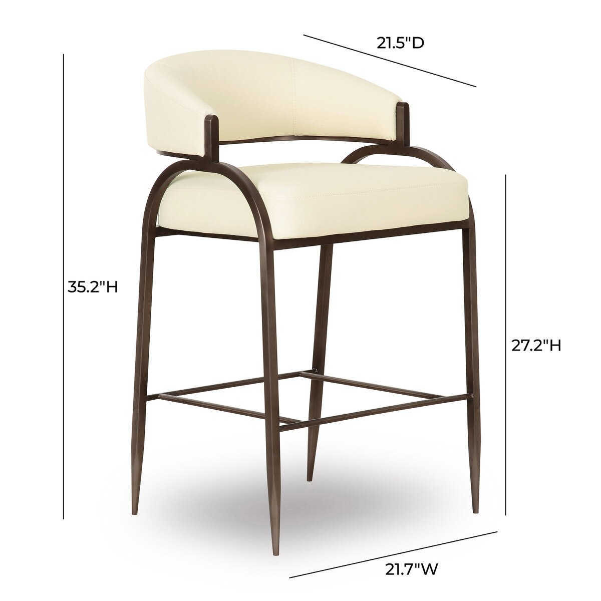 Tatum Cream Performance Vegan Leather Counter Stool