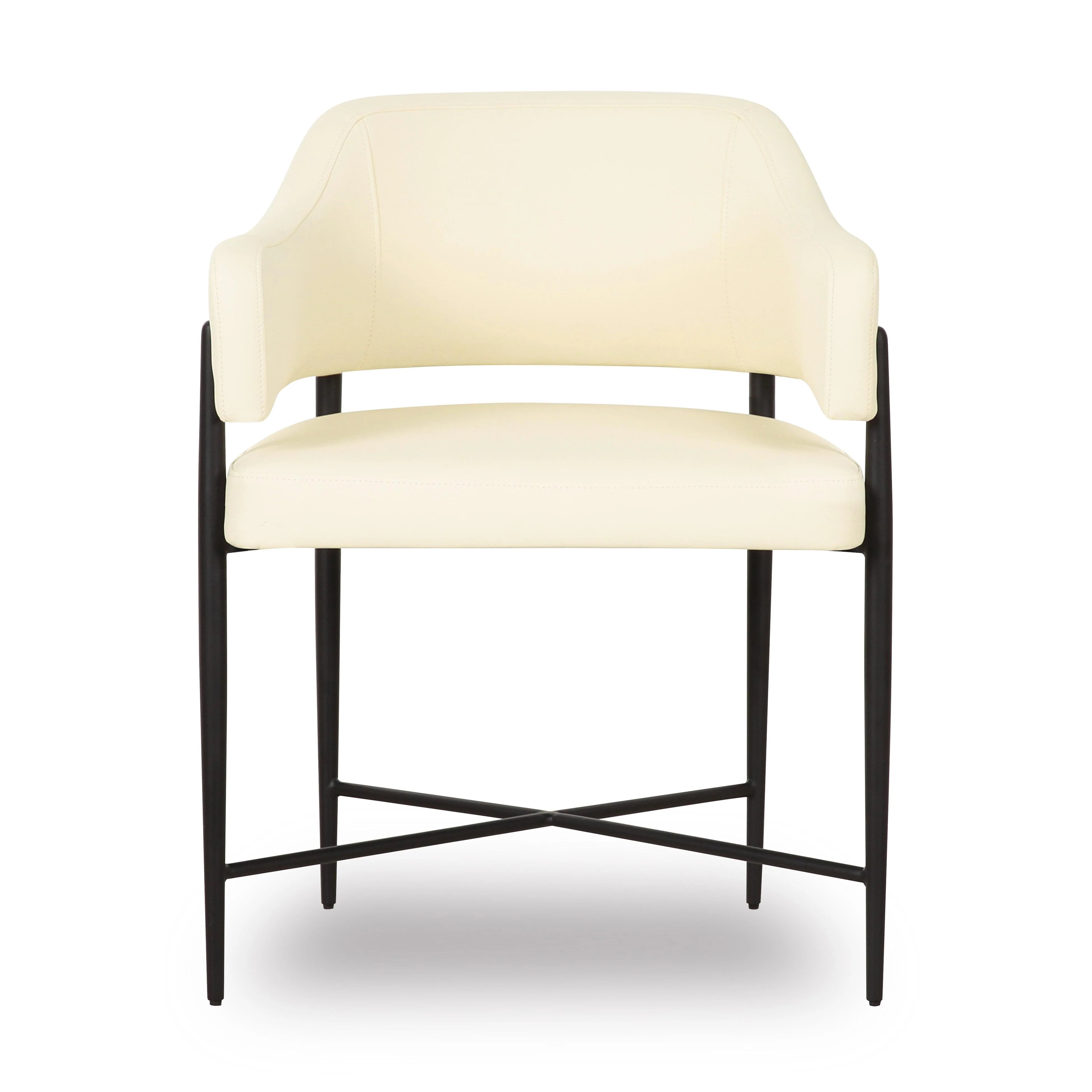 Chaise de salle à manger en cuir vegan crème Sezanne