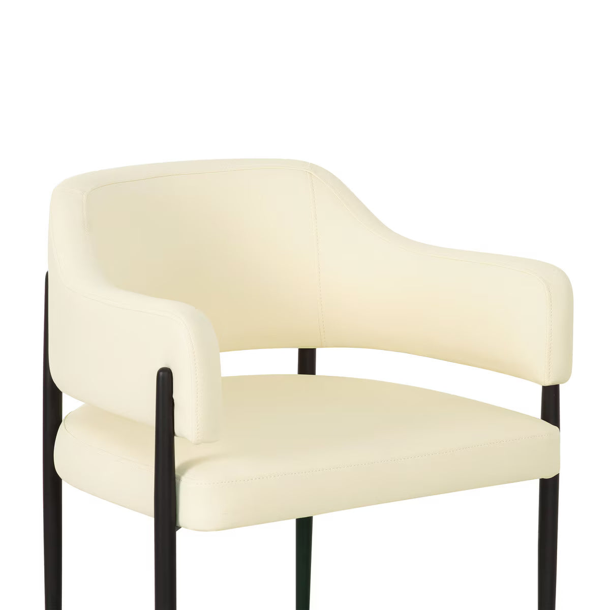 Chaise de salle à manger en cuir vegan crème Sezanne