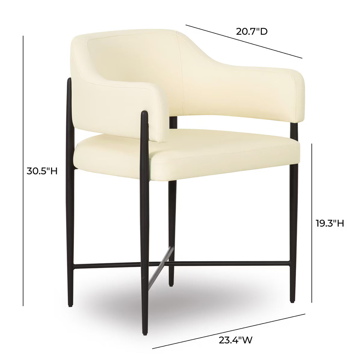 Sezanne Cream Vegan Leather Dining Chair