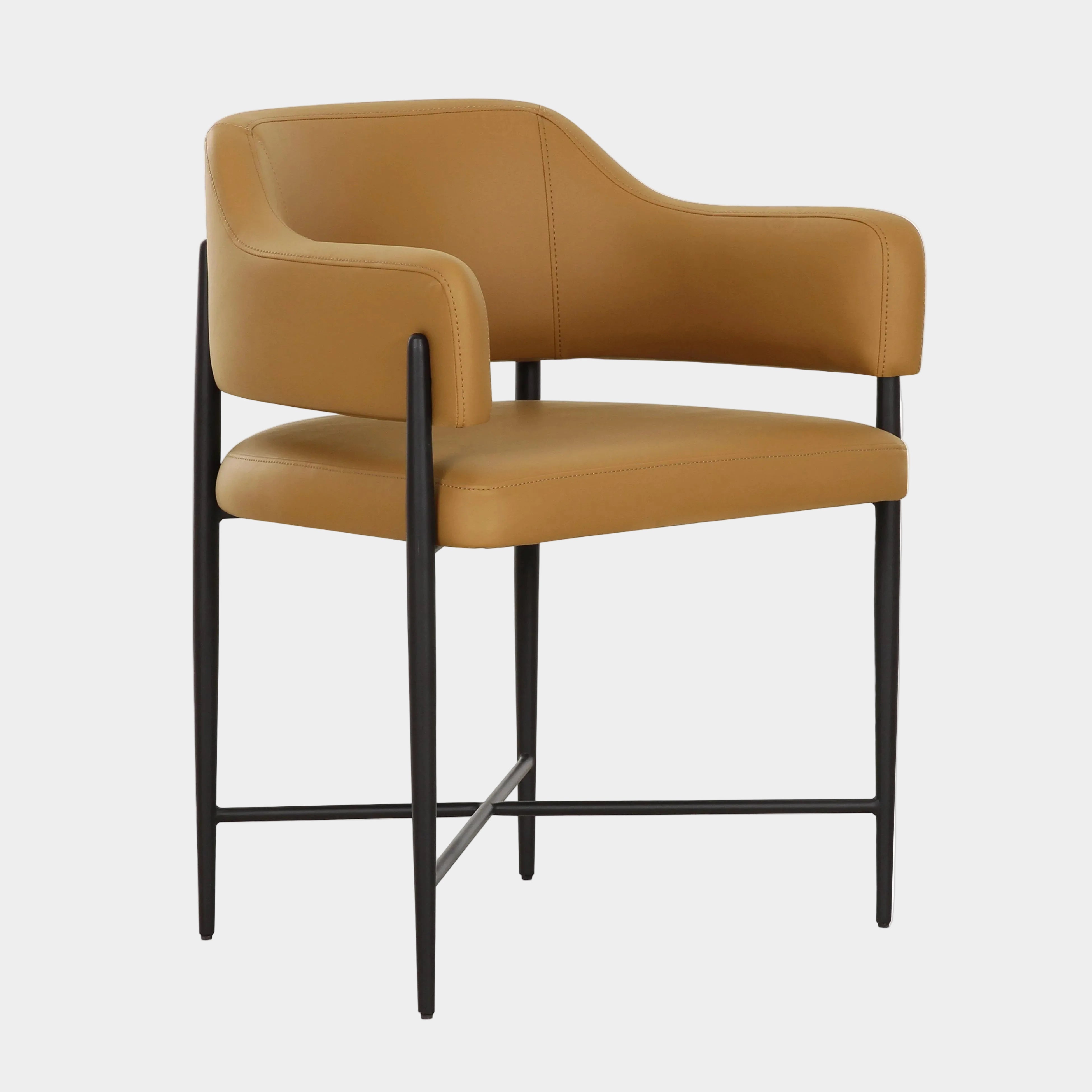 Chaise de salle à manger en cuir vegan crème Sezanne