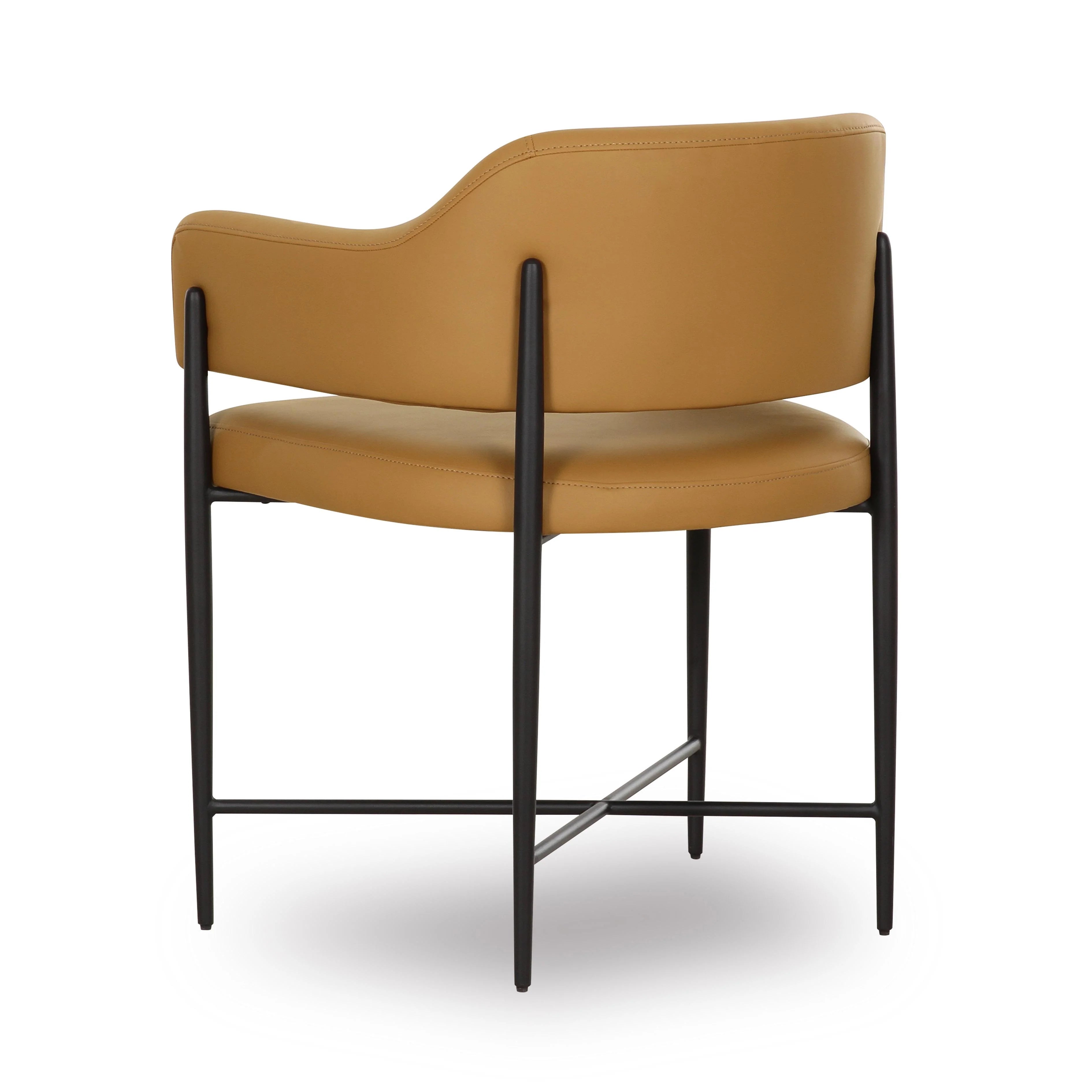 Chaise de salle à manger en cuir vegan crème Sezanne