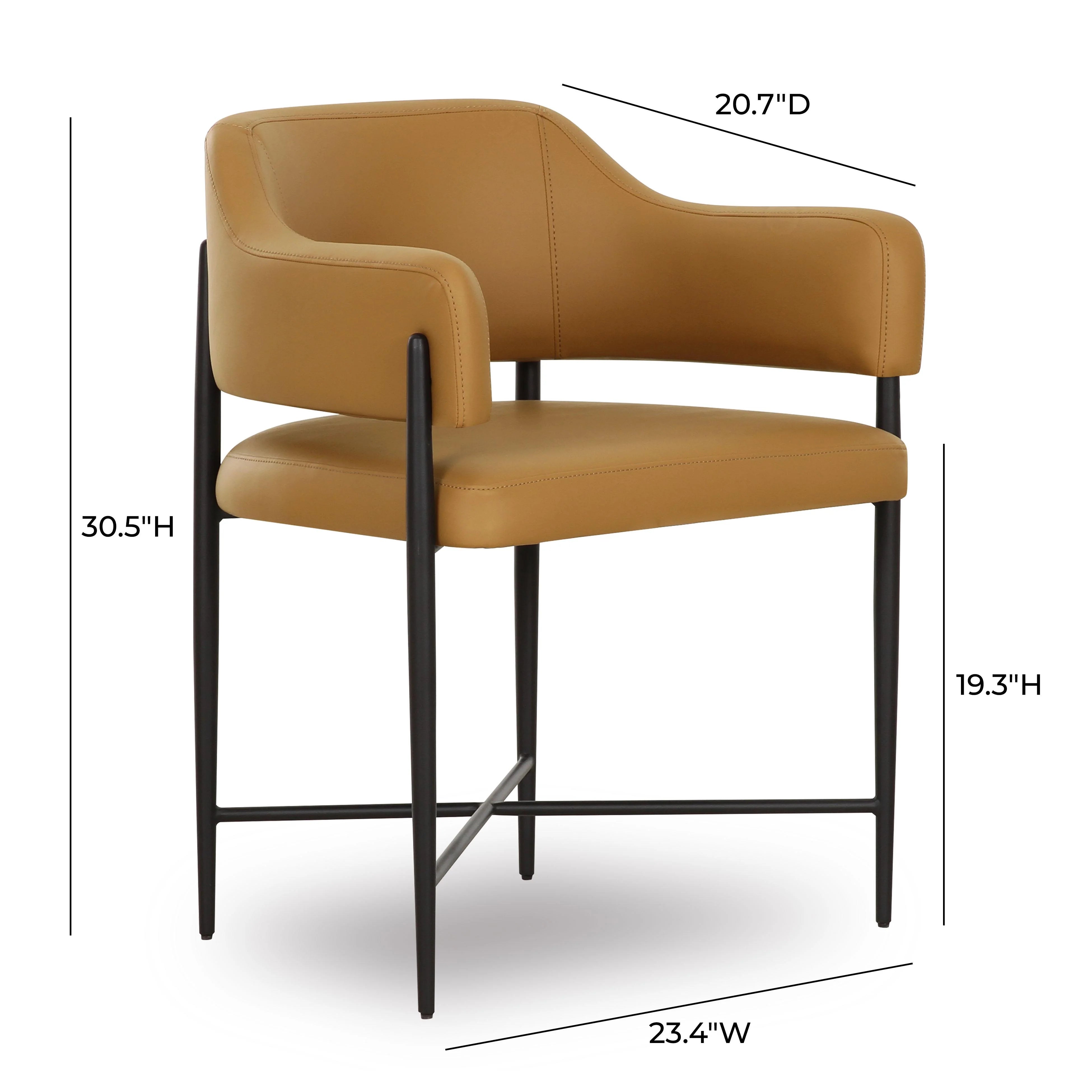 Chaise de salle à manger en cuir vegan crème Sezanne