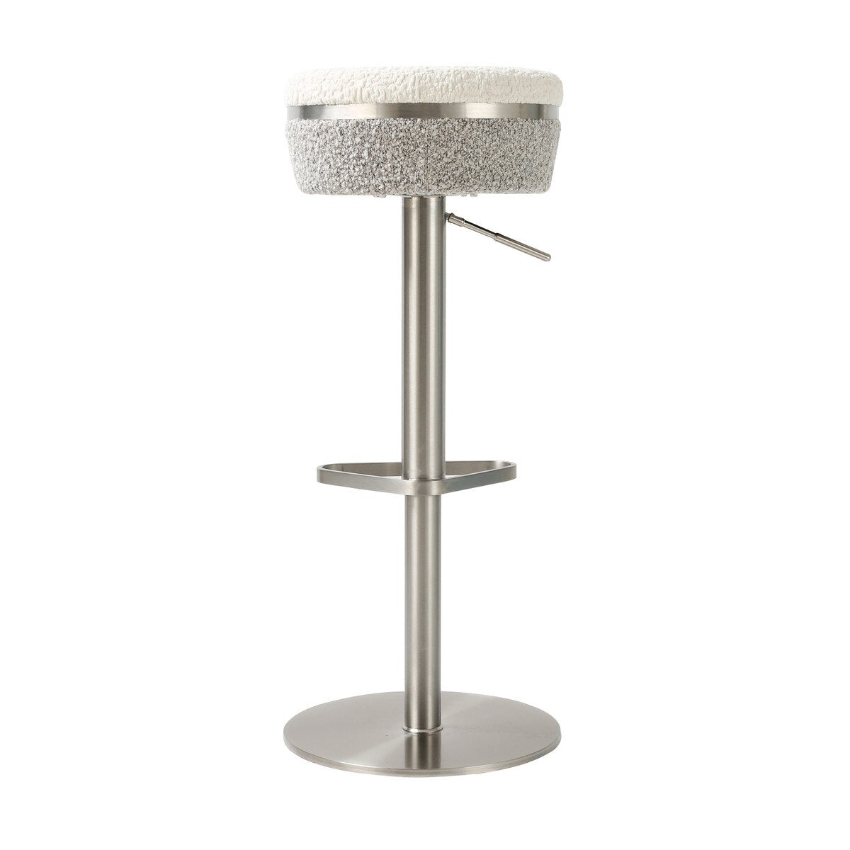 Astro White and Grey Boucle Adjustable Stool