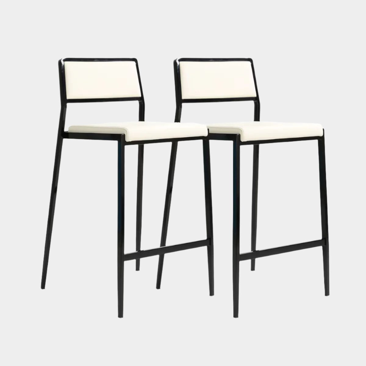 Gale Cream Performance Vegan Leather Stackable Stool - Set of 2