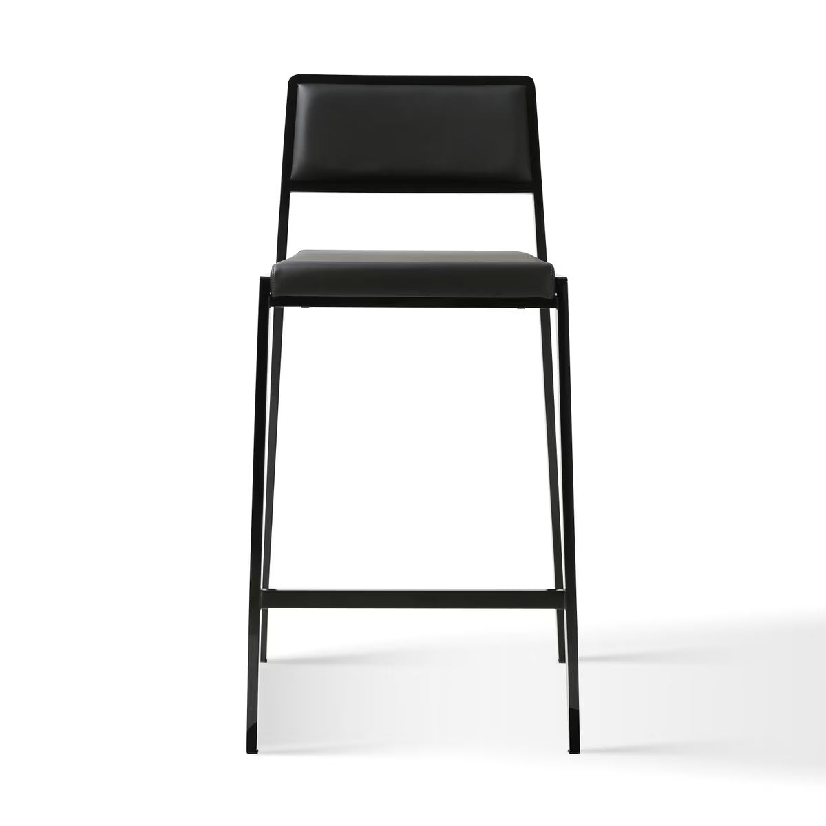 Gale Black Performance Vegan Leather Stackable Stool - Set of 2