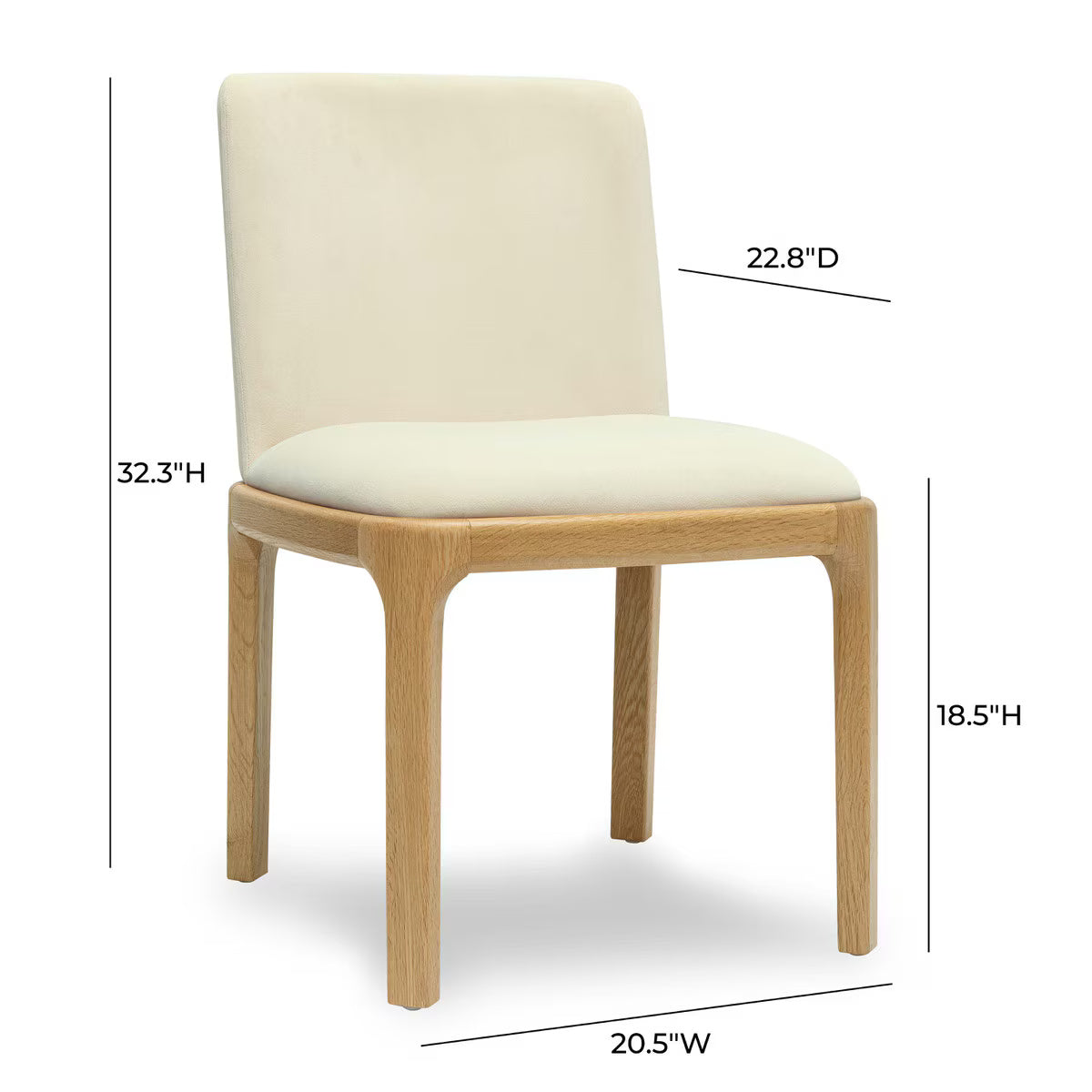 Rebecca Cream Performance Velvet Dining Chair