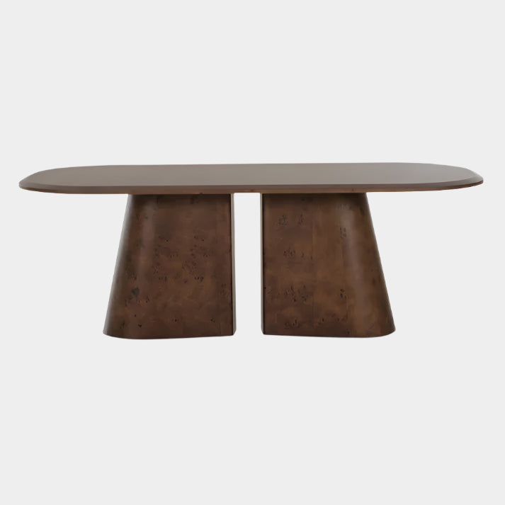 Gladyss Brown Burl Oval 87" Dining Table