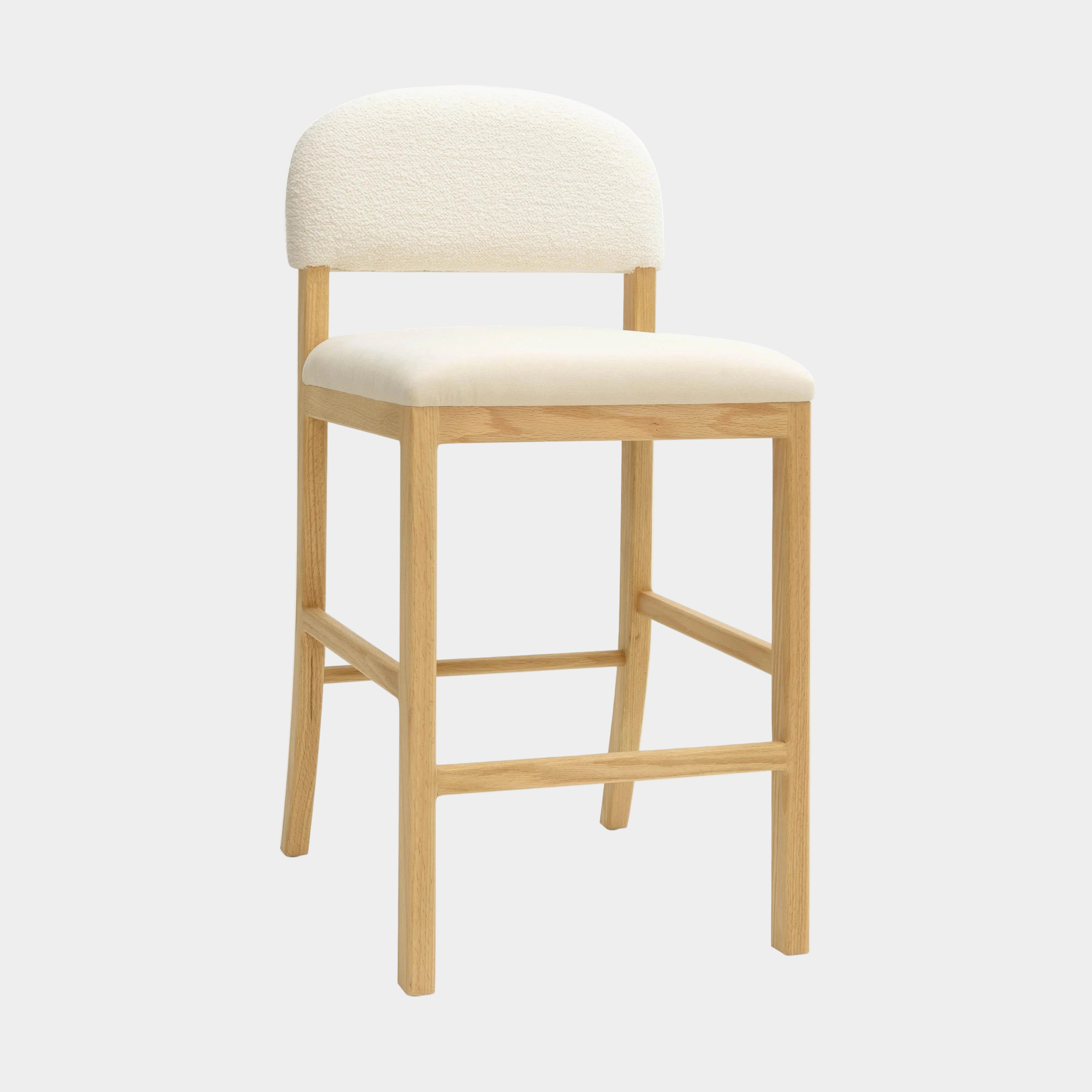 Tabouret de bar en velours Calla Cream Performance
