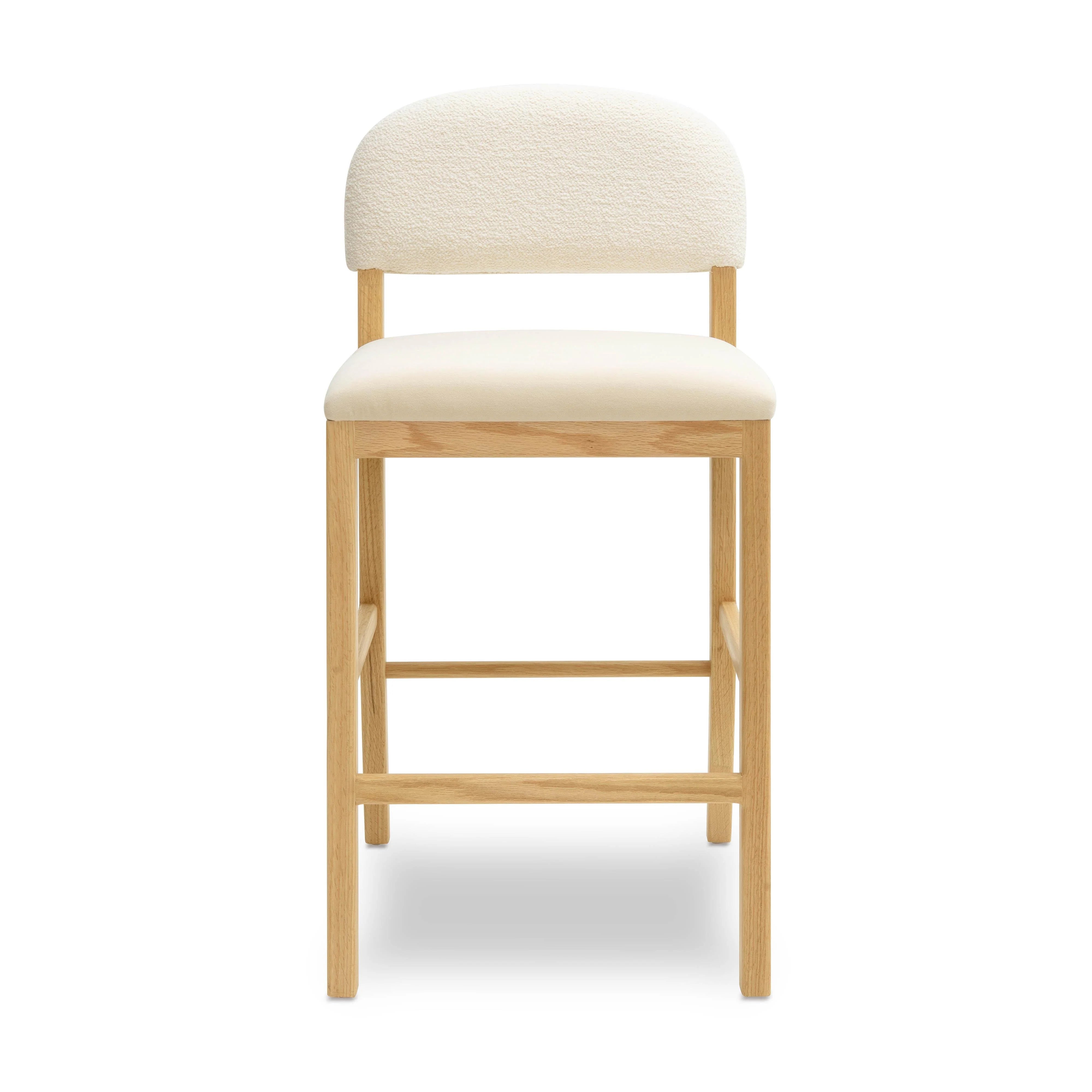 Tabouret de bar en velours Calla Cream Performance