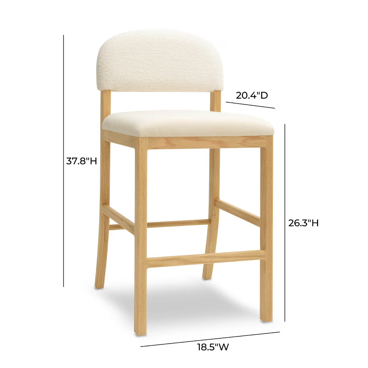 Calla Cream Performance Velvet Counter Stool