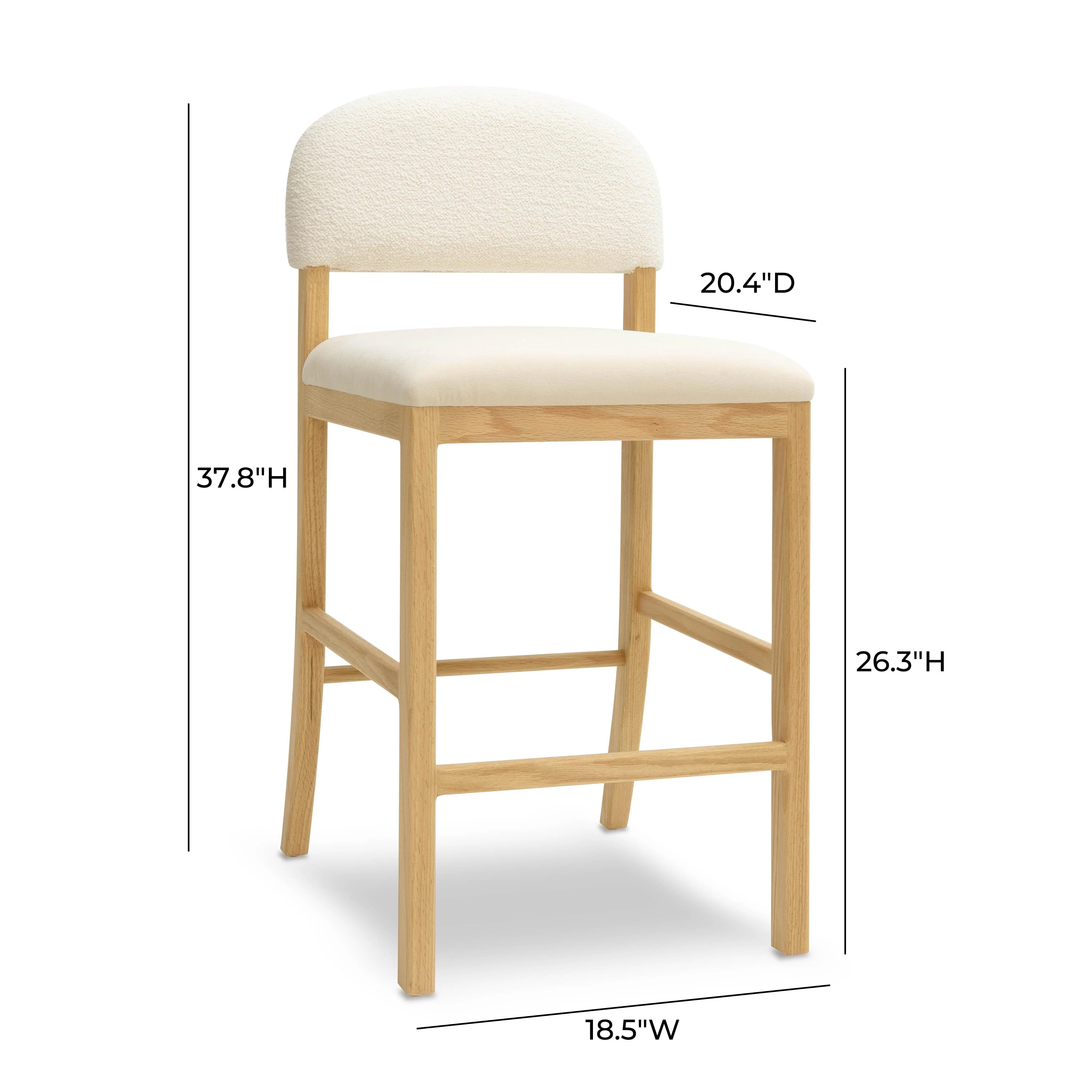 Tabouret de bar en velours Calla Cream Performance