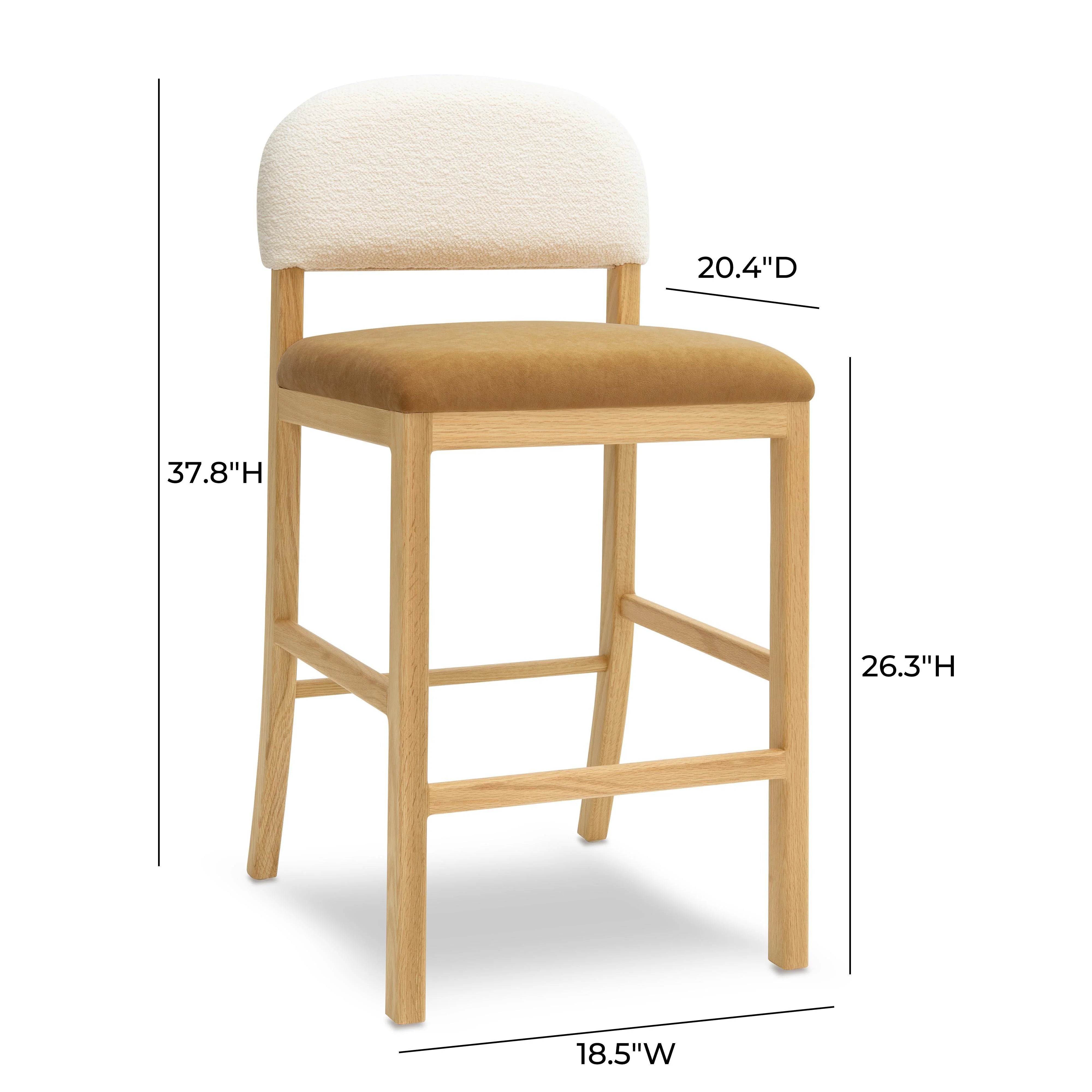 Tabouret de bar en velours Calla Cream Performance
