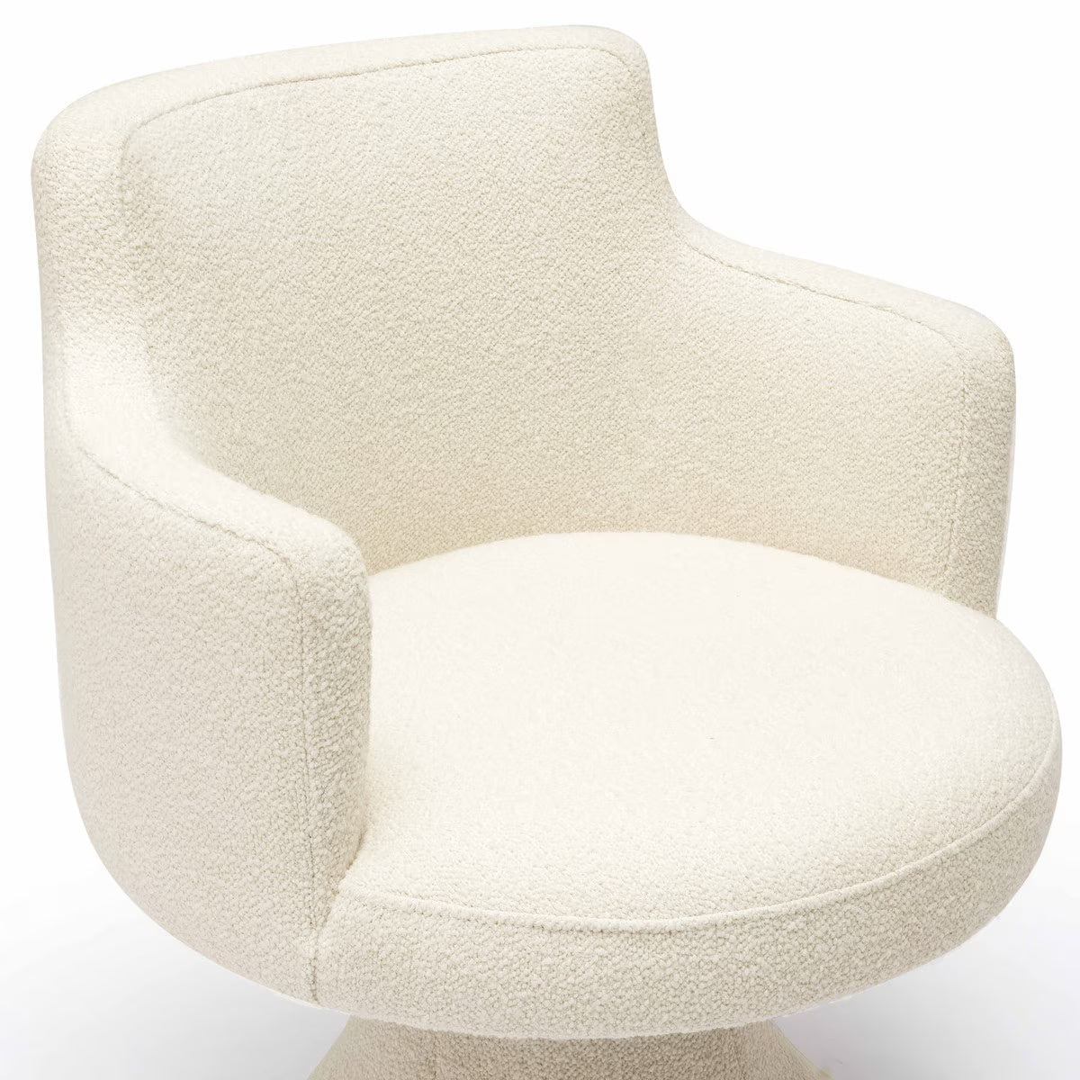 Jeffree Cream Performance Boucle Swivel Dining Chair