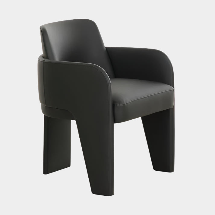 Chaise de salle à manger en cuir végétalien Leo Cream Performance