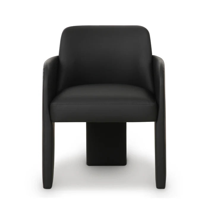 Chaise de salle à manger en cuir végétalien Leo Cream Performance