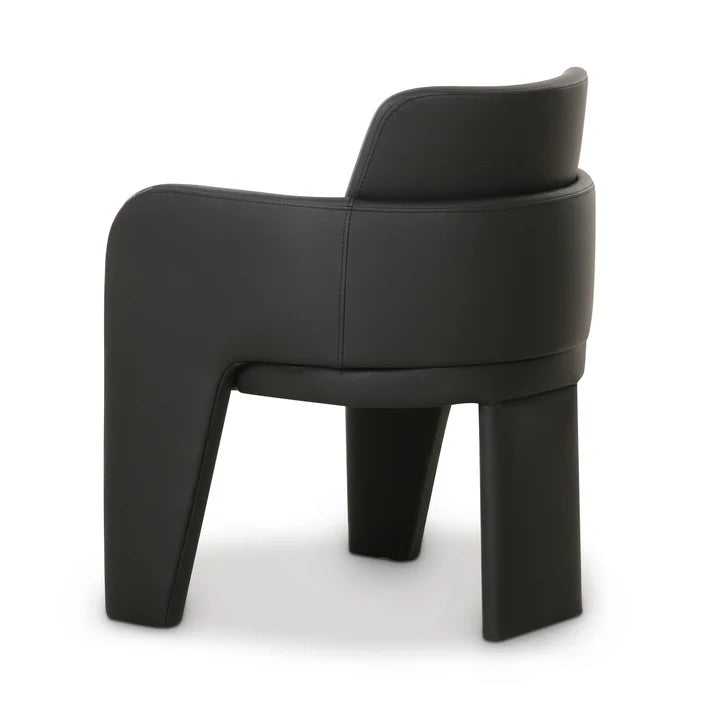 Chaise de salle à manger en cuir végétalien Leo Cream Performance