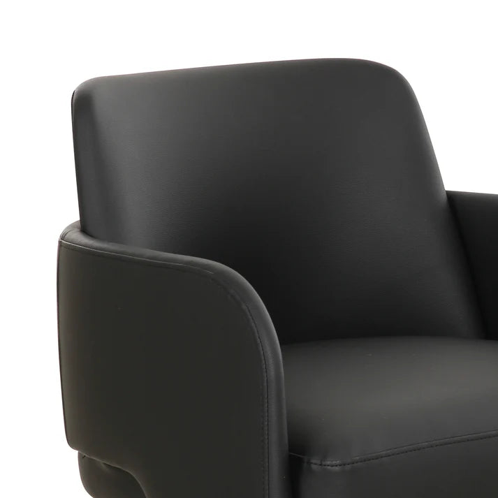 Chaise de salle à manger en cuir végétalien Leo Cream Performance