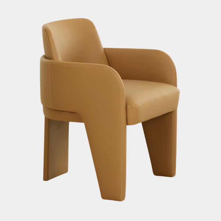 Chaise de salle à manger en cuir végétalien Leo Cream Performance