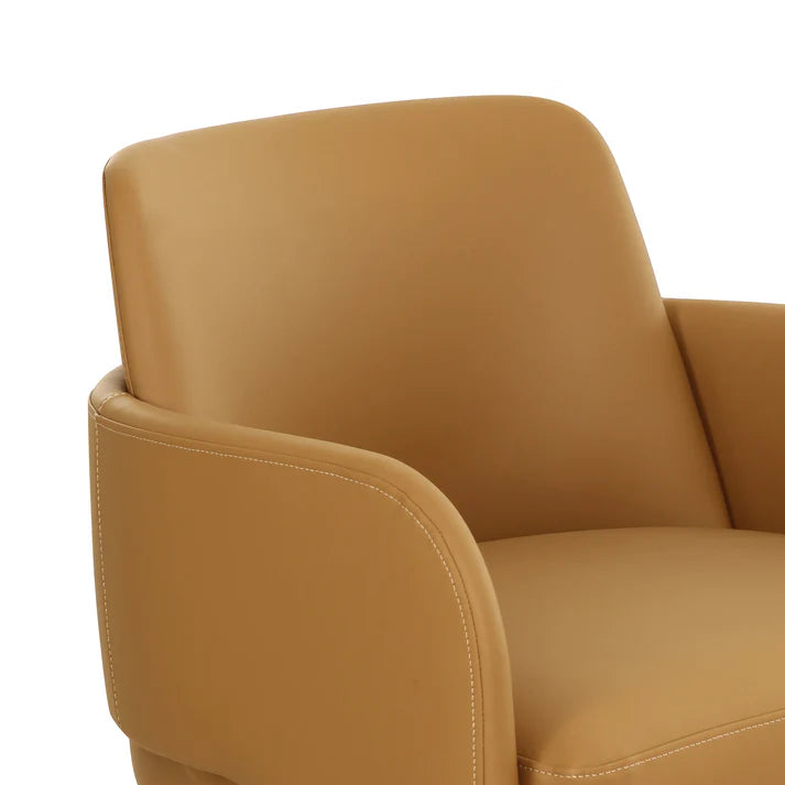 Chaise de salle à manger en cuir végétalien Leo Cream Performance