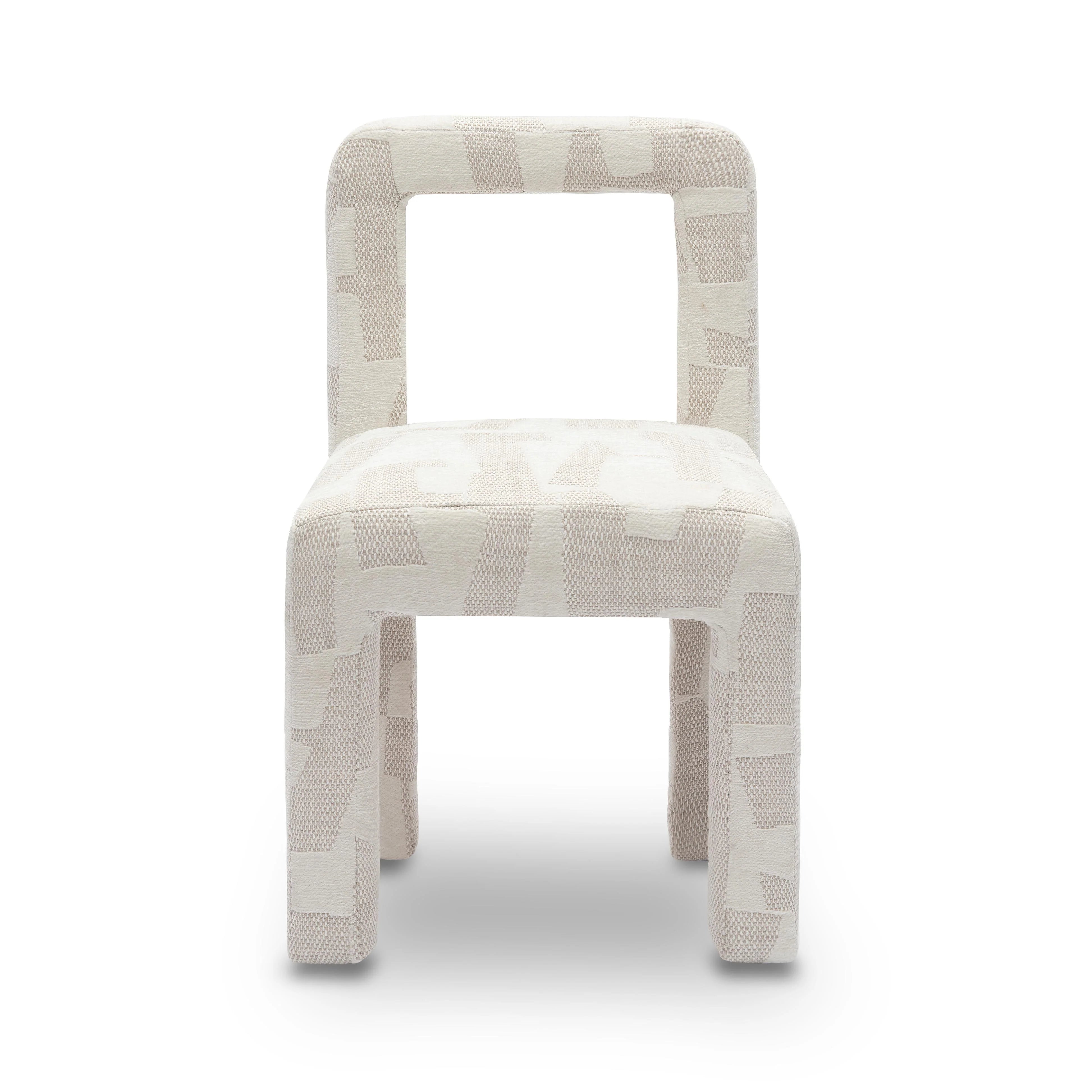 Hazel Cream Patterned Performance Jacquard Dining Chair