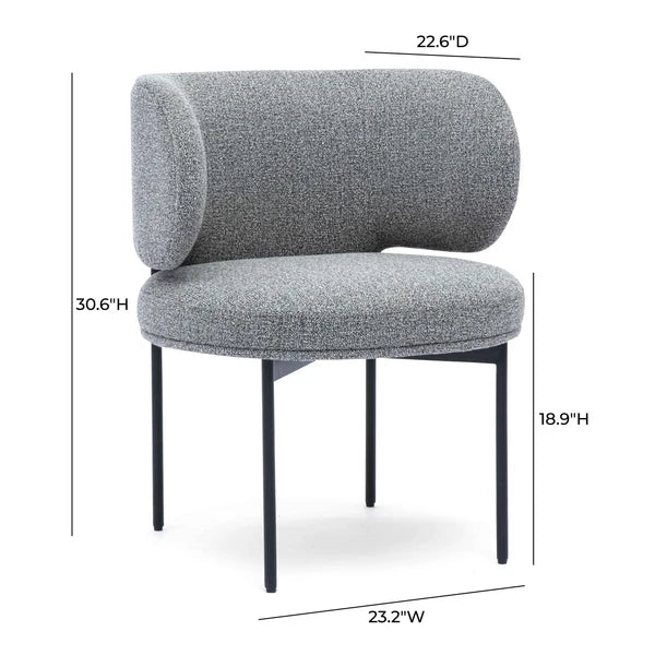 Maureen Speckled Grey Performance Boucle Dining Chair