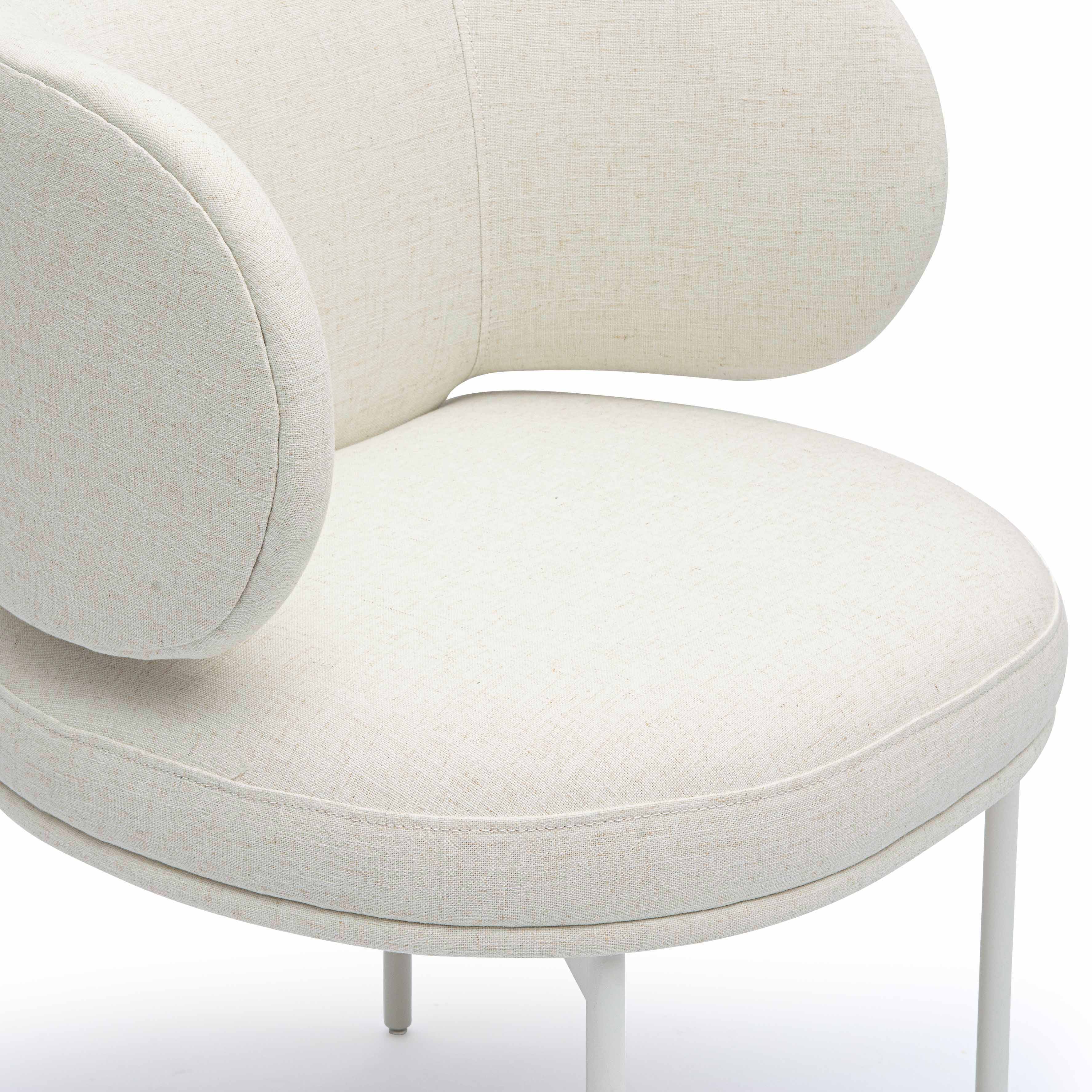 Maureen Cream Performance Upcycled Linen Dining Chair