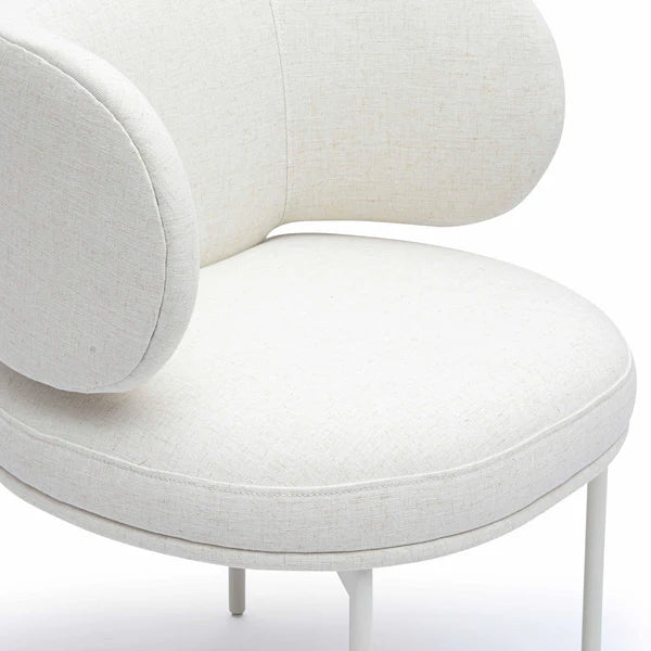 Maureen Cream Performance Upcycled Linen Dining Chair