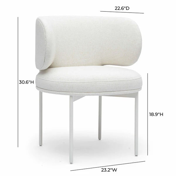 Maureen Cream Performance Upcycled Linen Dining Chair
