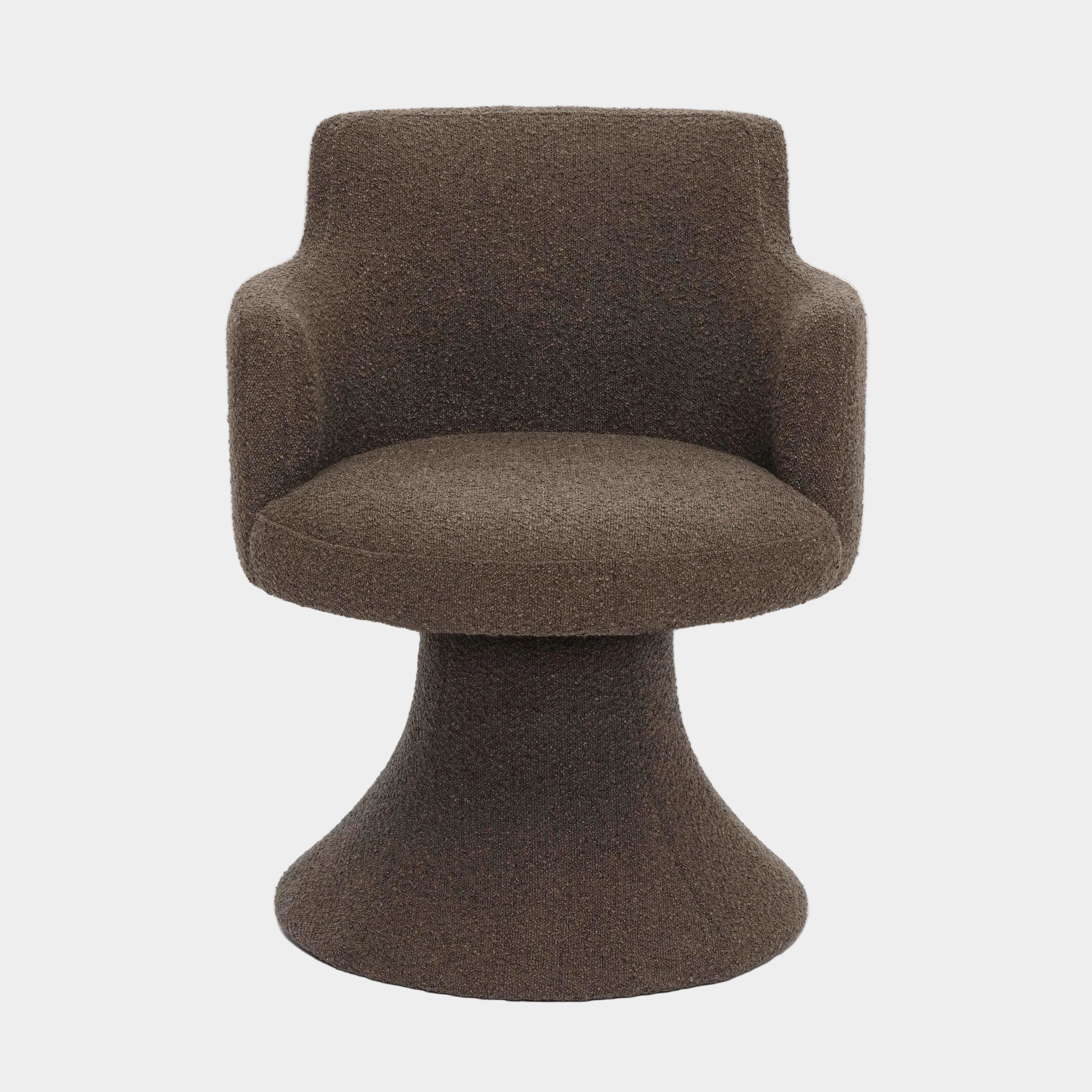 Jeffree Performance Boucle Swivel Dining Chair