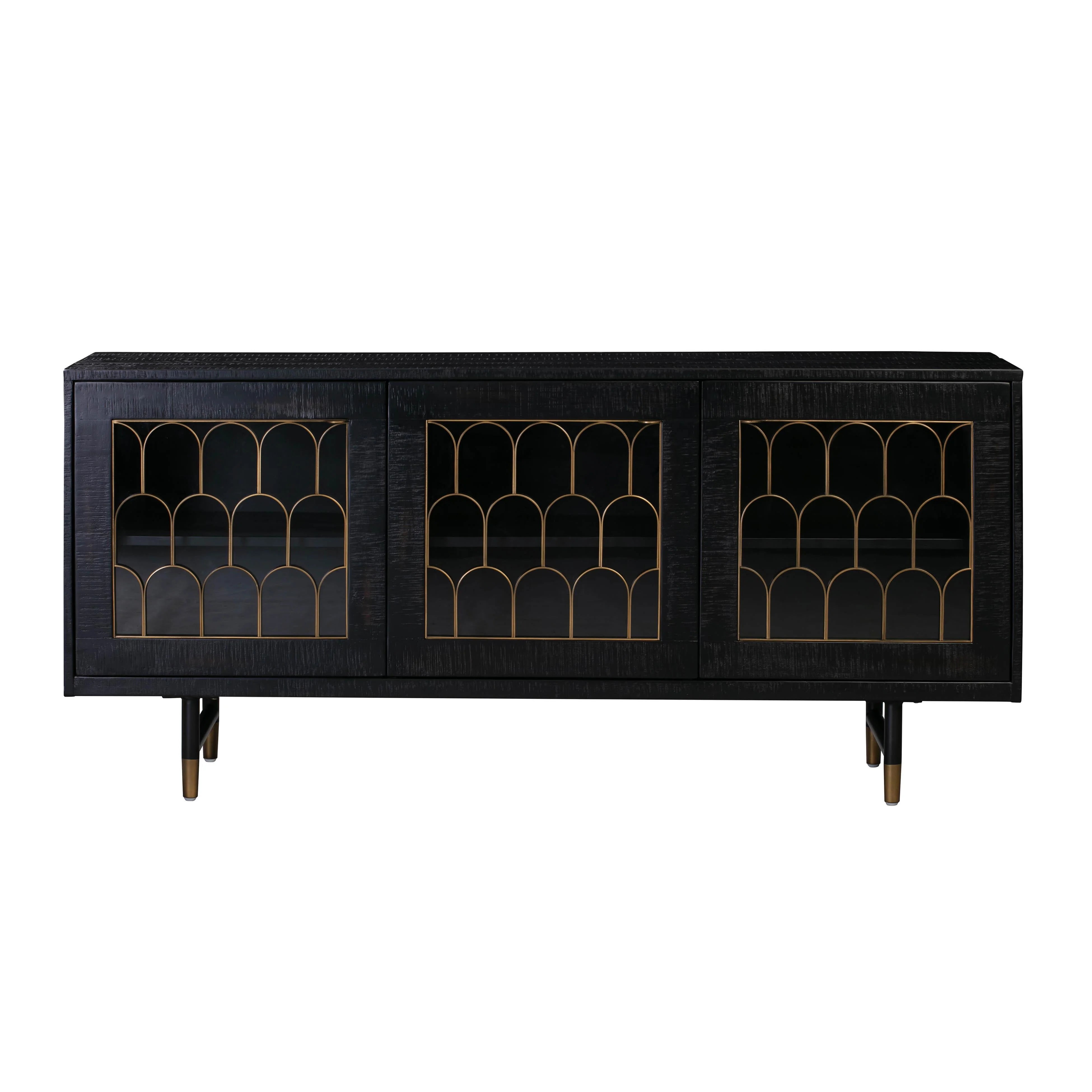 Gatsby 66" Black Acacia Wood Buffet