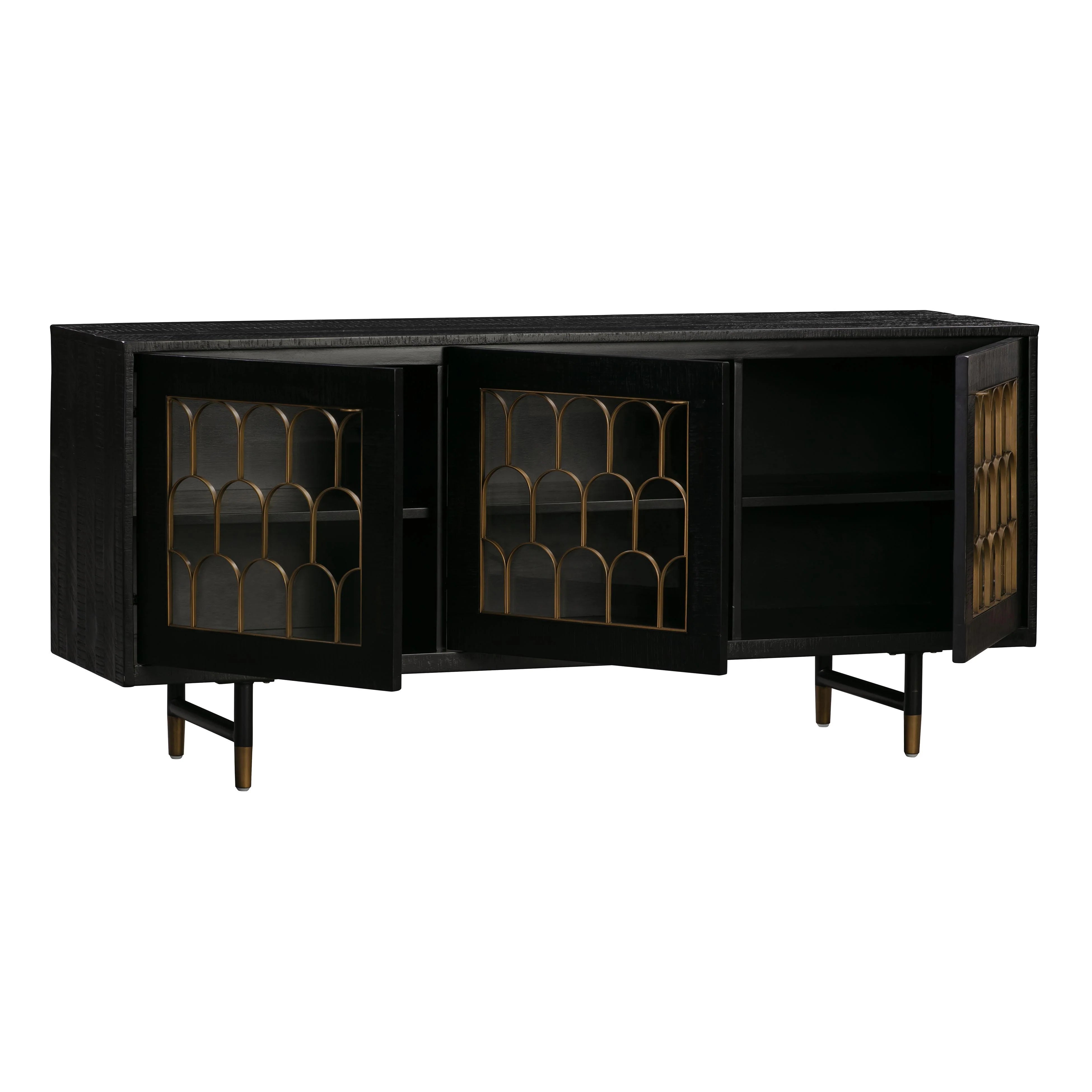 Gatsby 66" Black Acacia Wood Buffet
