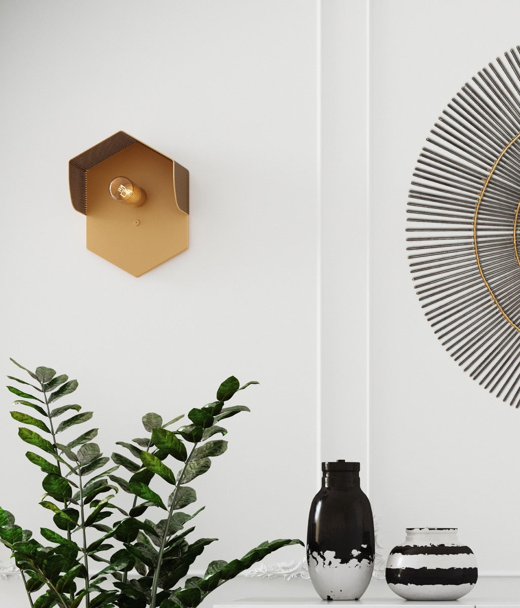 Mokhtar Tan Hexagon Wall Sconce